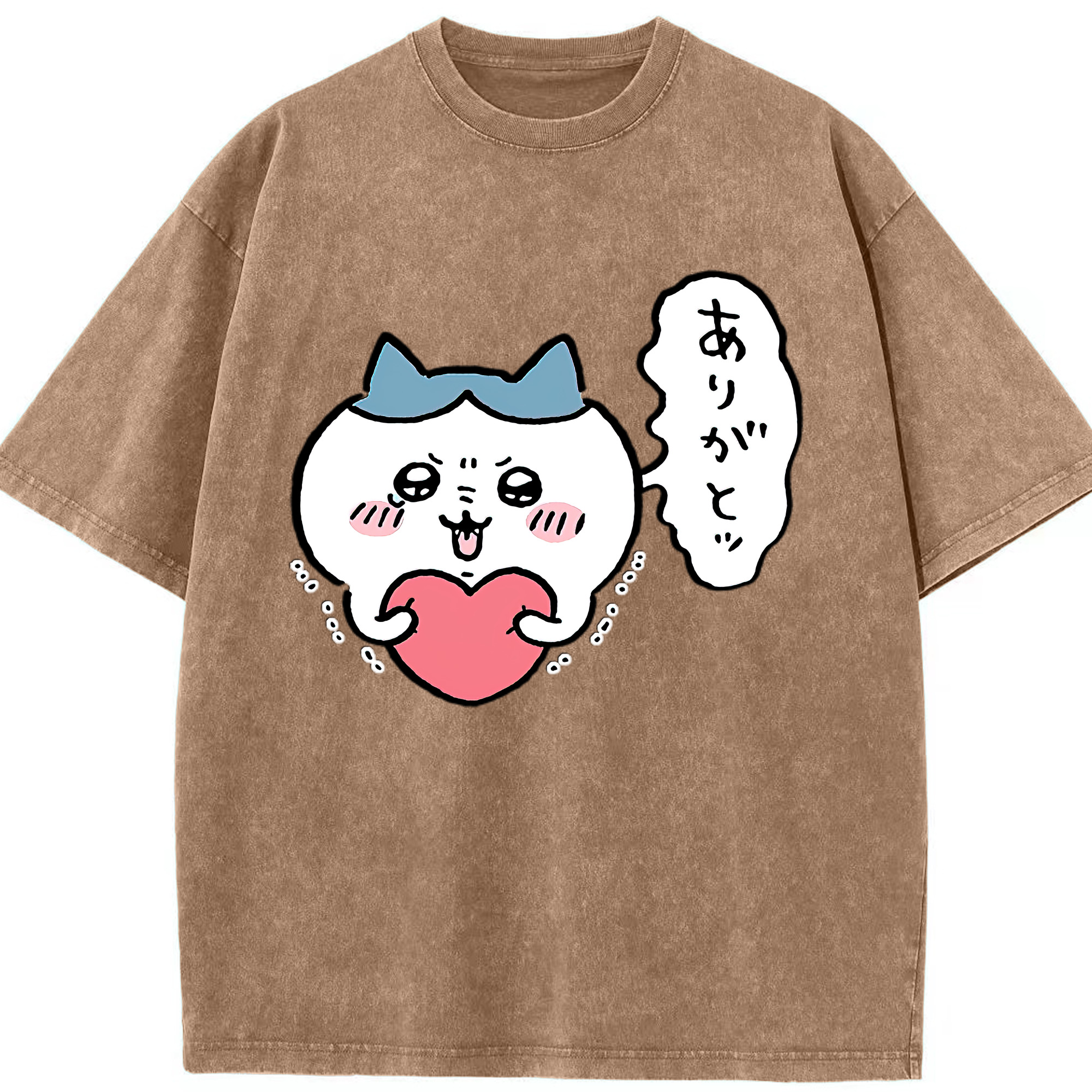 （画像用） ちいかわ ハチワレ Chii-kawa hachiware 綿100% ヴィンテージ風 半袖Tシャツ（フロントプリント）