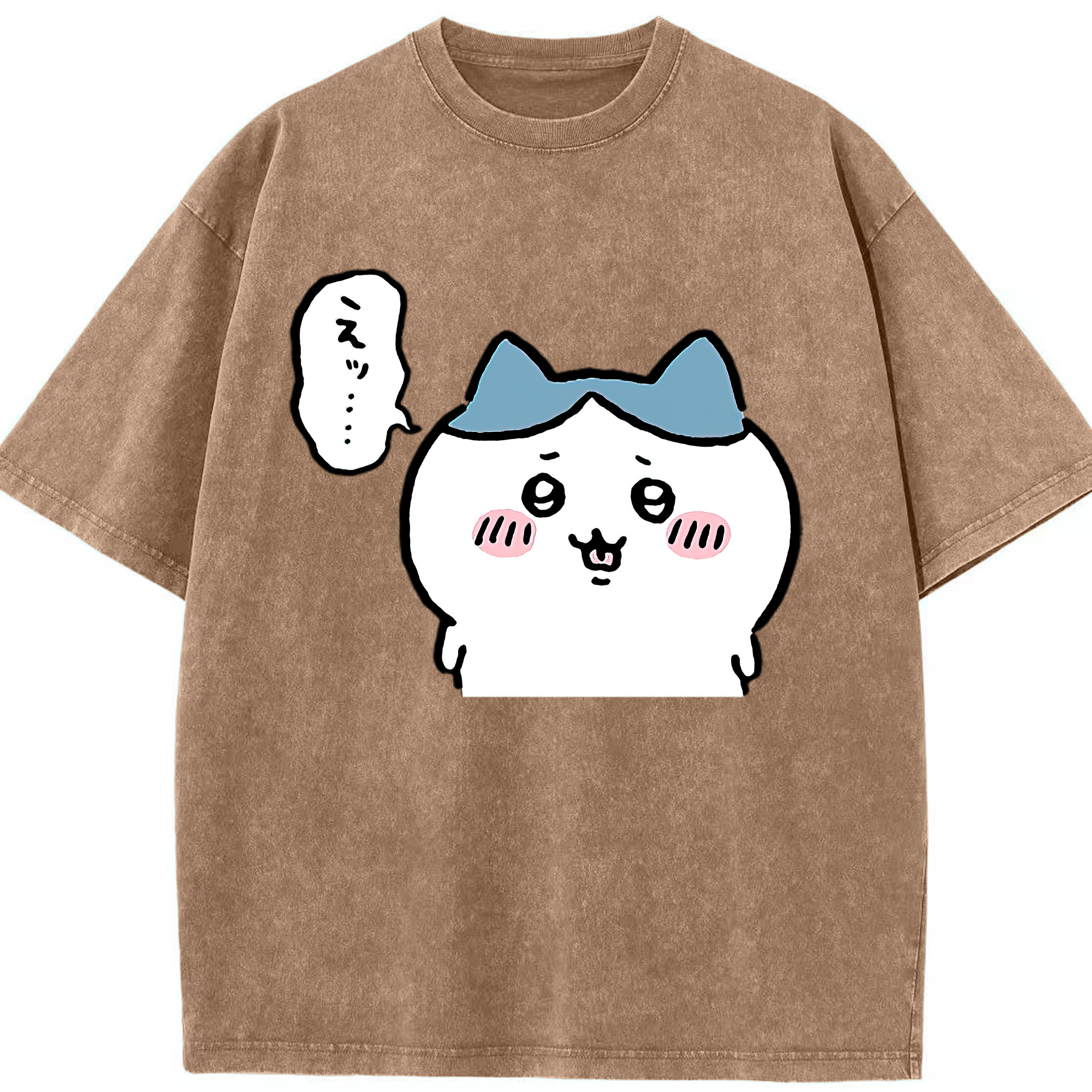 （画像用） ちいかわ ハチワレ Chii-kawa hachiware 綿100% ヴィンテージ風 半袖Tシャツ（フロントプリント）