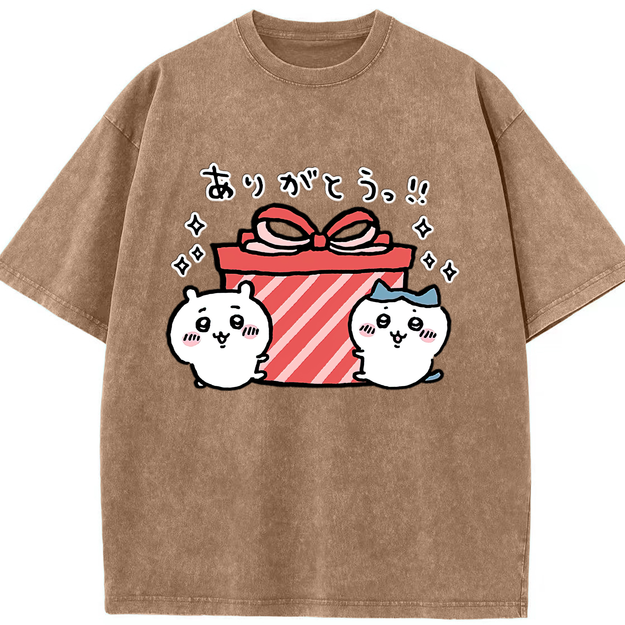（画像用） ちいかわ ハチワレ Chii-kawa hachiware 綿100% ヴィンテージ風 半袖Tシャツ（フロントプリント）