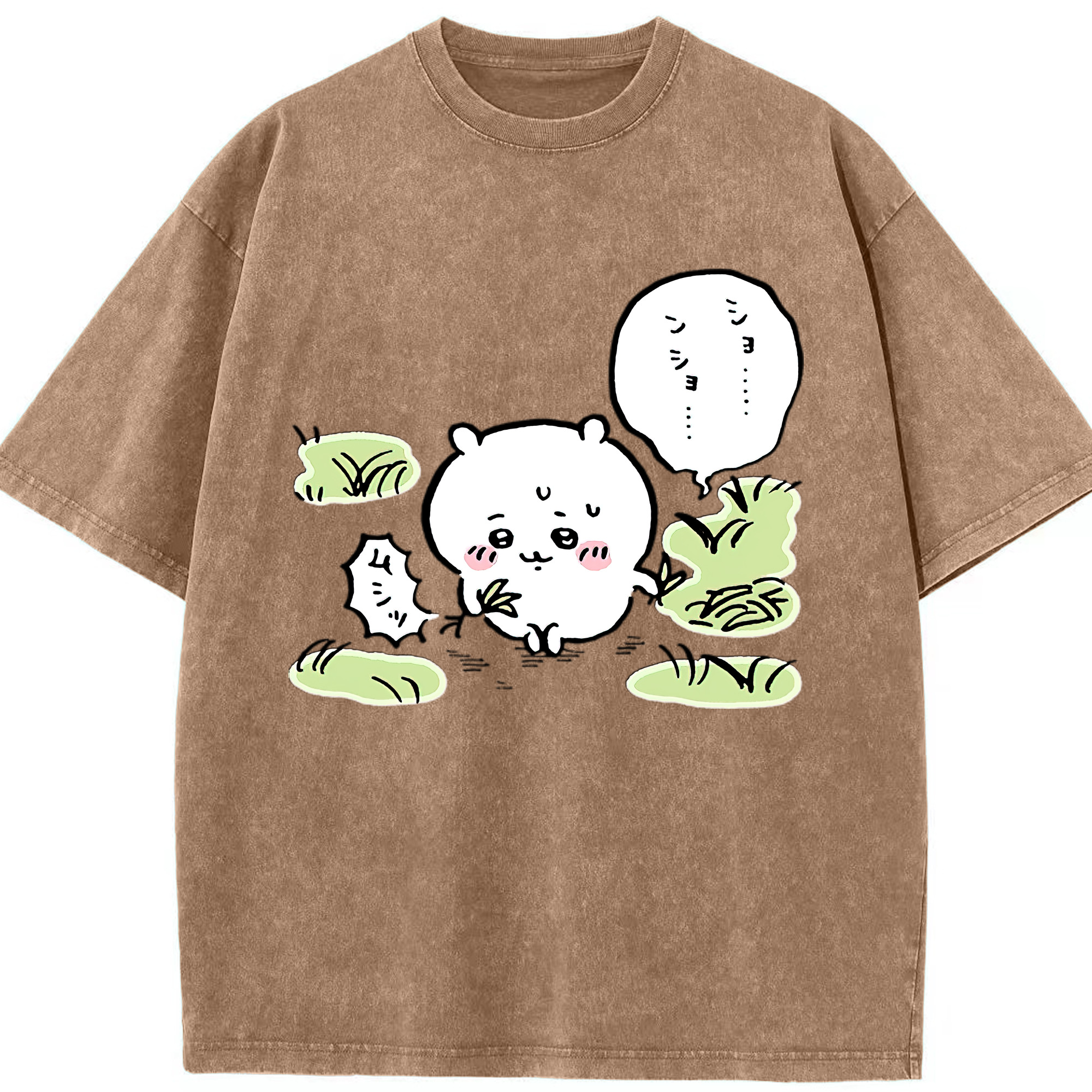 （画像用） ちいかわ ちいかわ Chii-kawa chiikawa 綿100% ヴィンテージ風 半袖Tシャツ（フロントプリント）