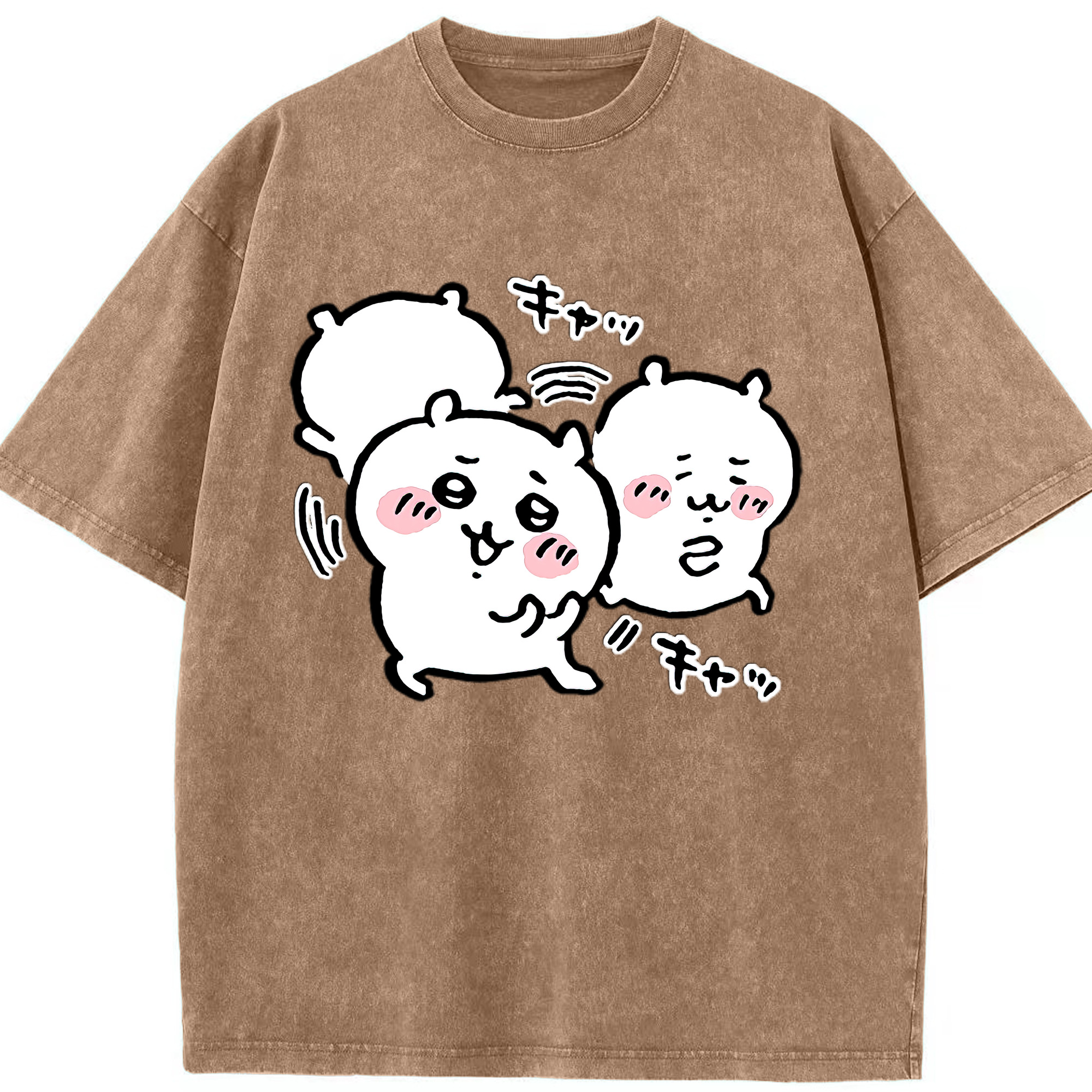 （画像用） ちいかわ ちいかわ Chii-kawa chiikawa 綿100% ヴィンテージ風 半袖Tシャツ（フロントプリント）
