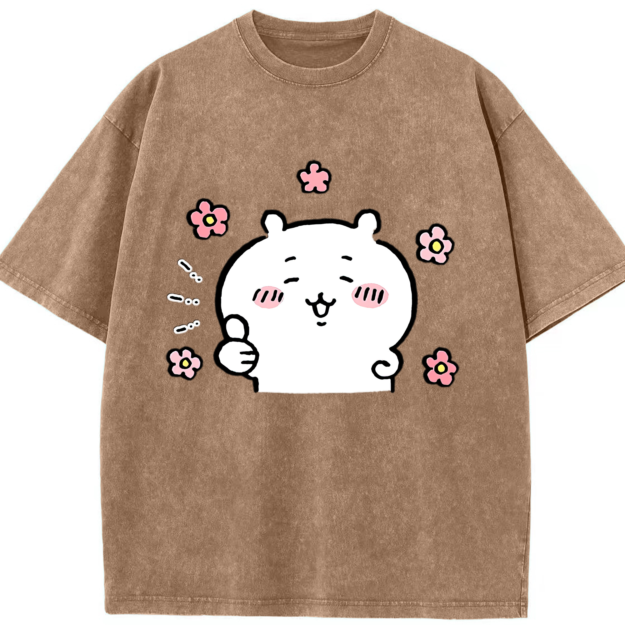 （画像用） ちいかわ ちいかわ Chii-kawa chiikawa 綿100% ヴィンテージ風 半袖Tシャツ（フロントプリント）