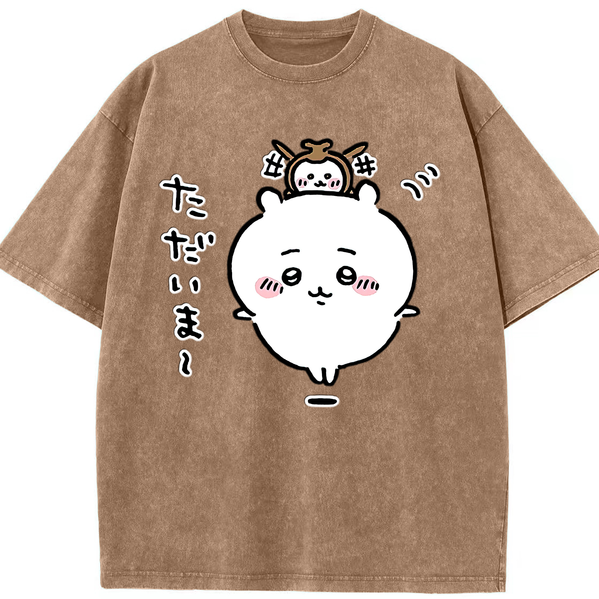 （画像用） ちいかわ ちいかわ Chii-kawa chiikawa 綿100% ヴィンテージ風 半袖Tシャツ（フロントプリント）