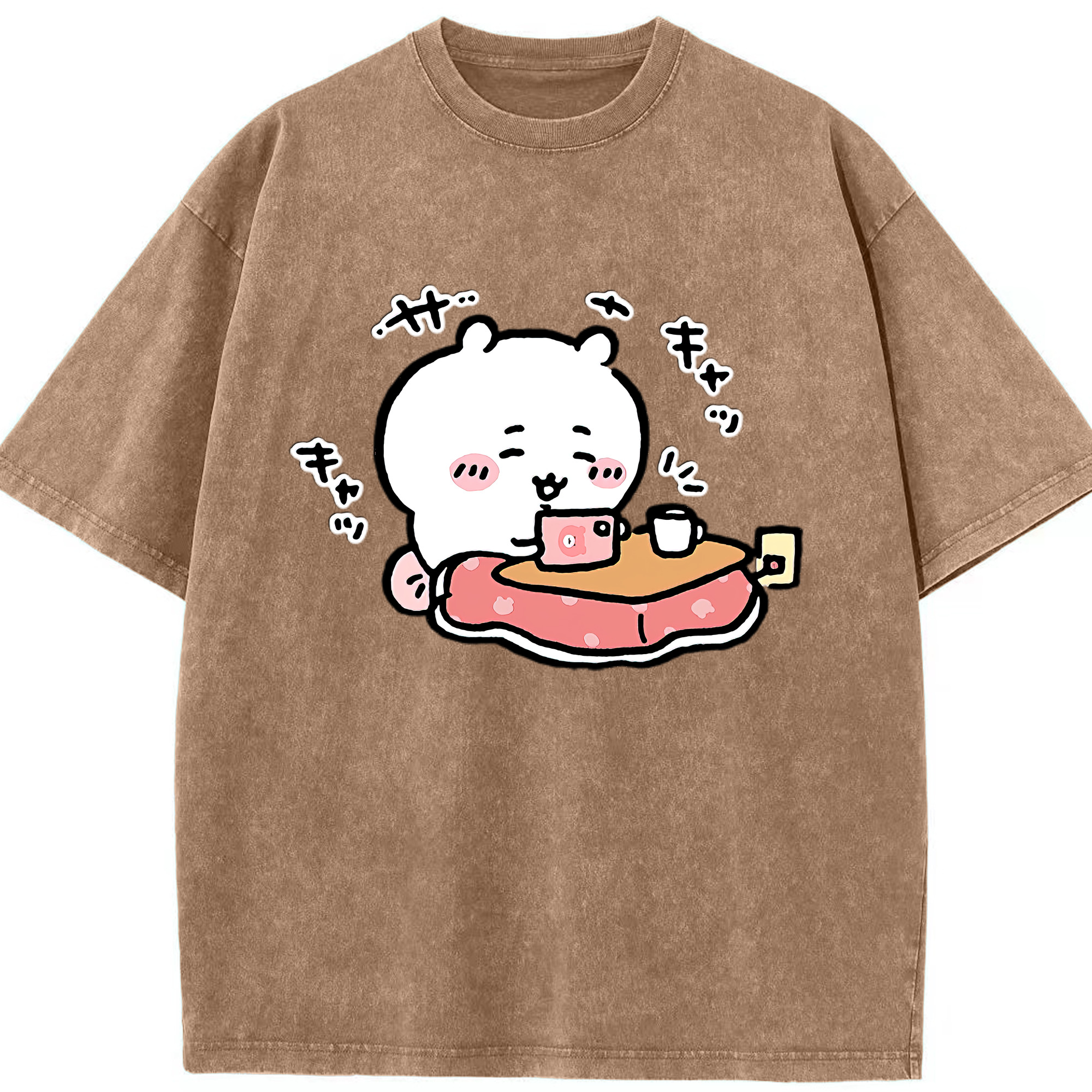 （画像用） ちいかわ ちいかわ Chii-kawa chiikawa 綿100% ヴィンテージ風 半袖Tシャツ（フロントプリント）