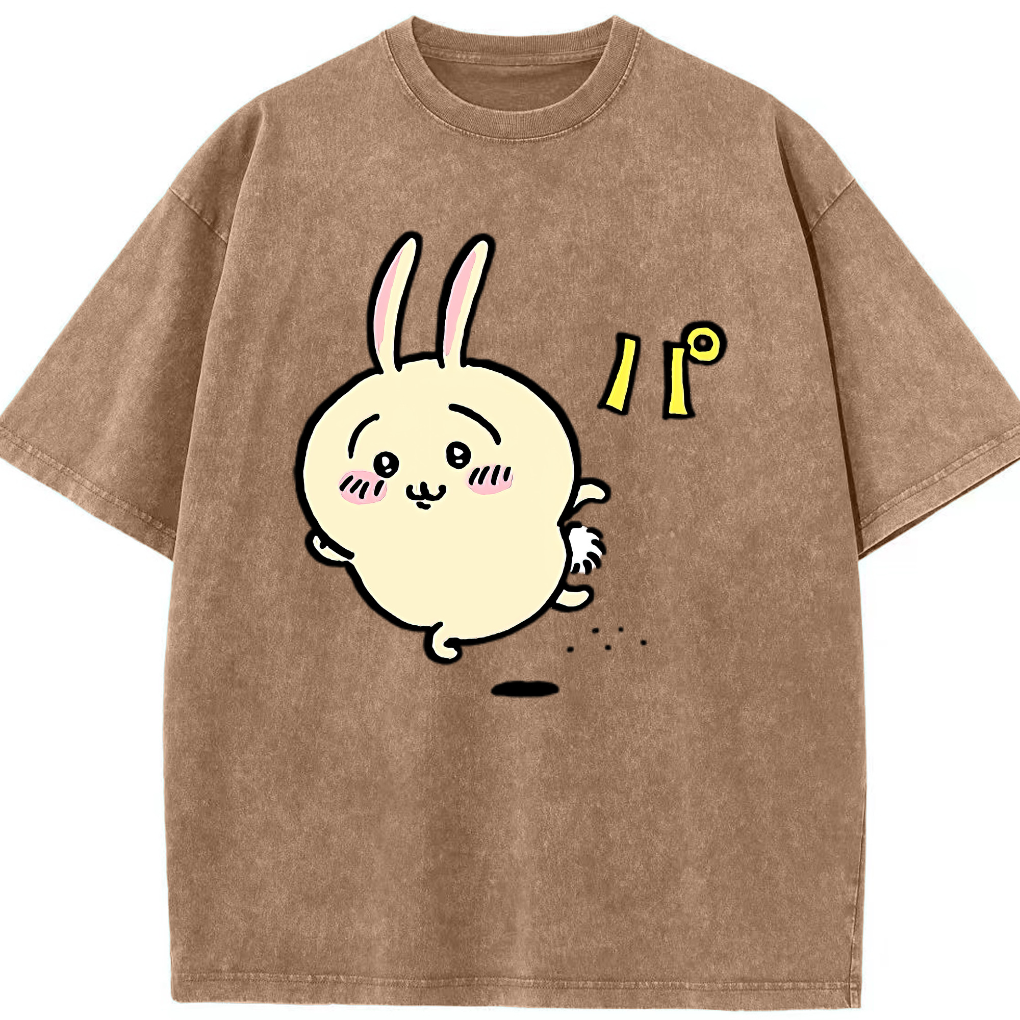 （画像用） ちいかわ うさぎ Chii-kawa usagi 綿100% ヴィンテージ風 半袖Tシャツ（フロントプリント）