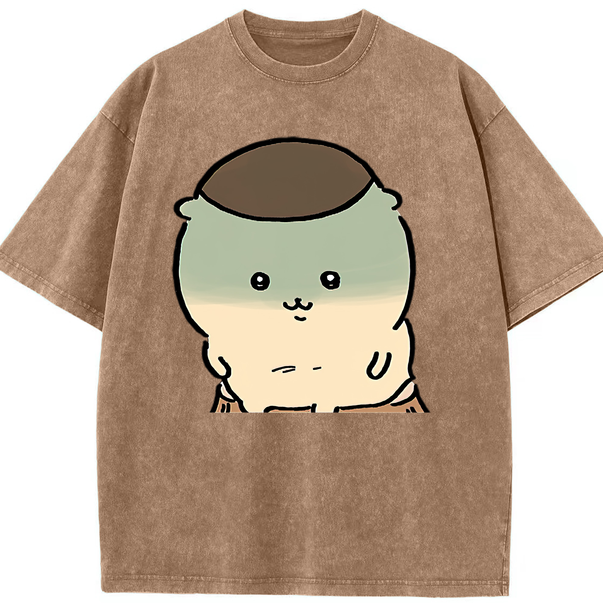 （画像用） ちいかわ くりまんじゅう Chii-kawa kuri manjū 綿100% ヴィンテージ風 半袖Tシャツ（フロントプリント）