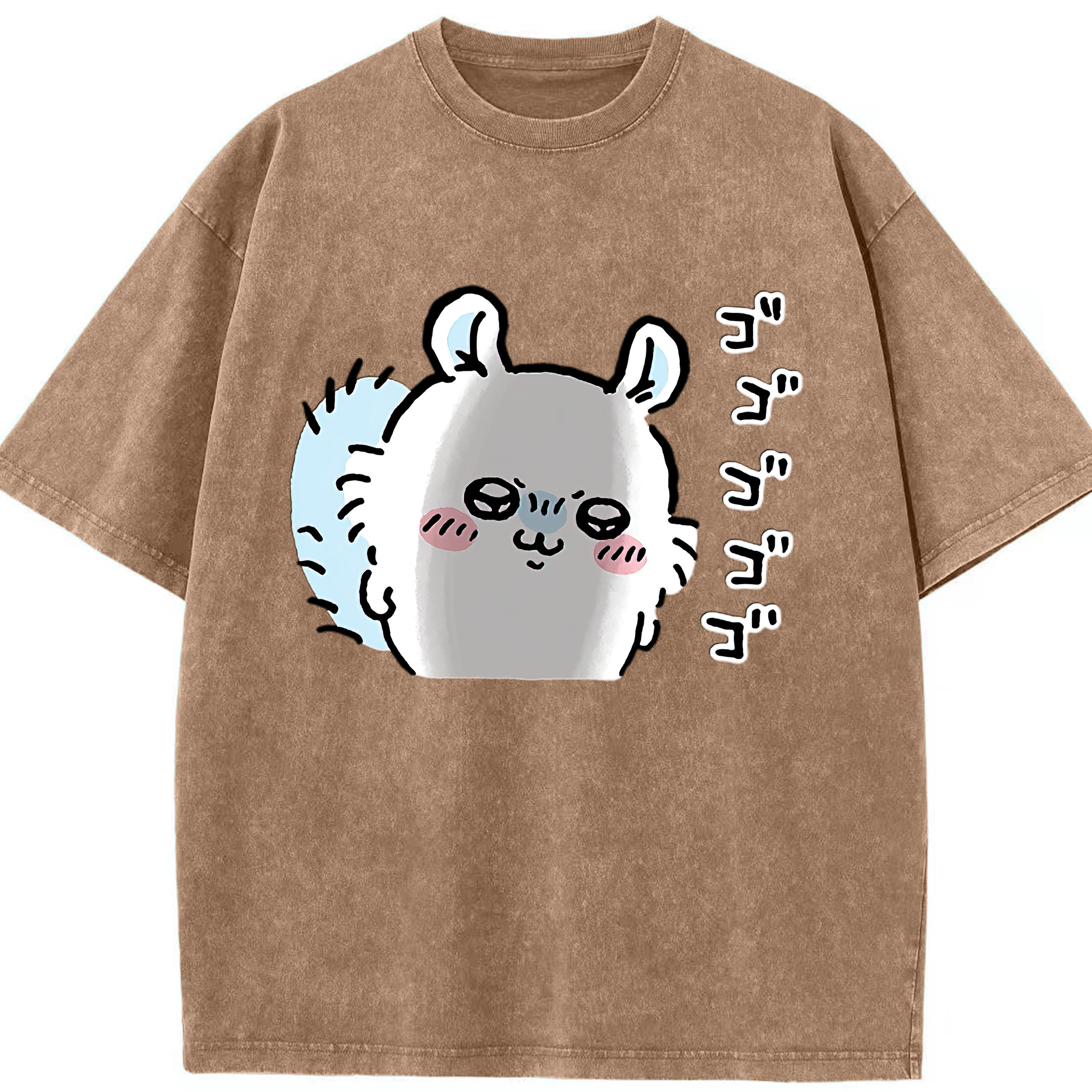 （画像用） ちいかわ モモンガ Chii-kawa Momonga 綿100% ヴィンテージ風 半袖Tシャツ（フロントプリント）