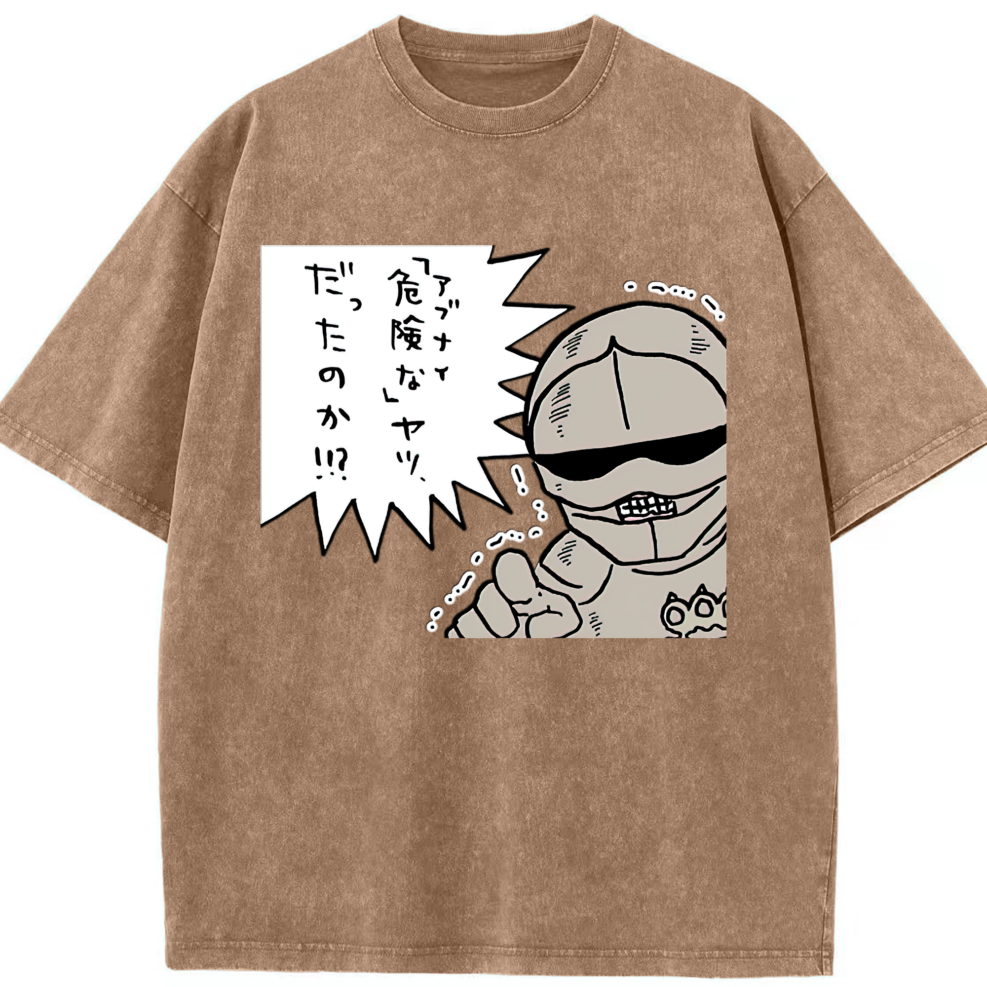 （画像用） ちいかわ 労働の鎧さん Chii-kawa Mr. Armor of Labor 綿100% ヴィンテージ風 半袖Tシャツ（フロントプリント）