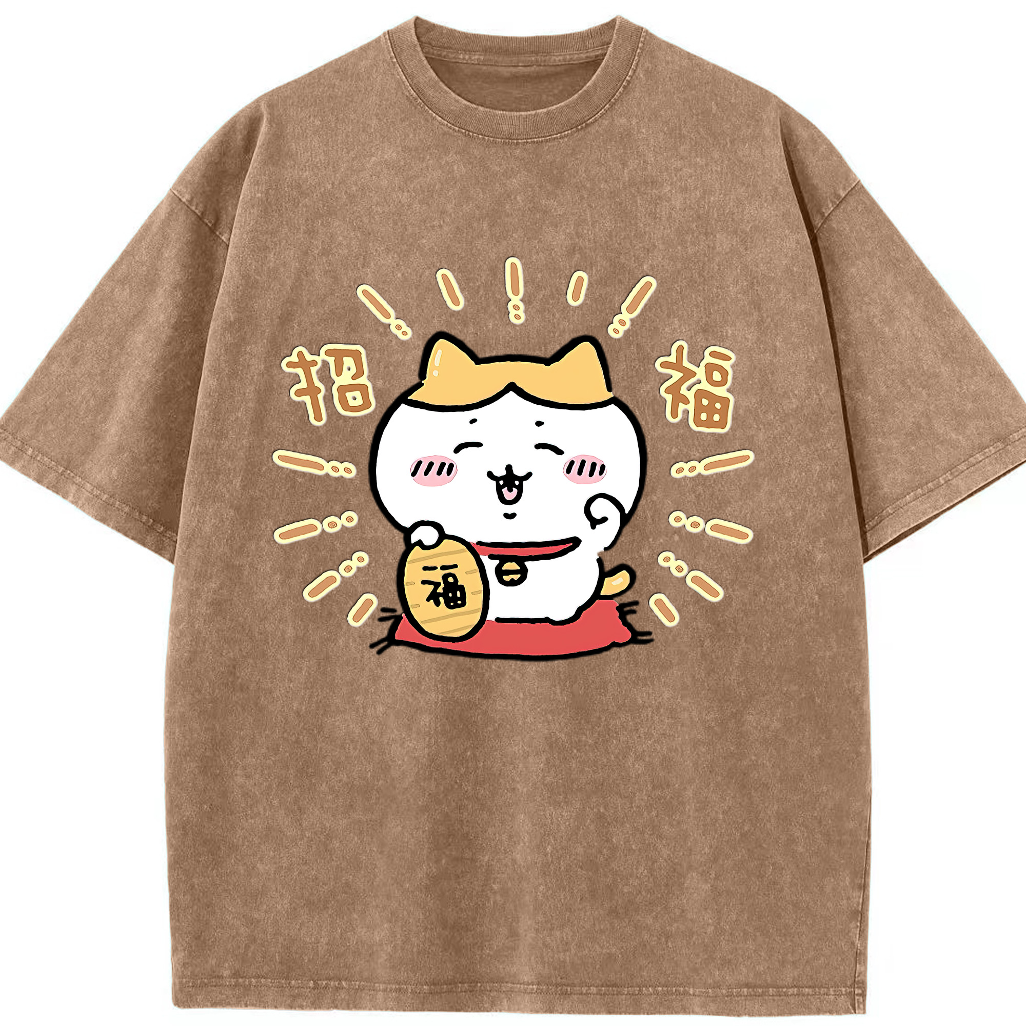 （画像用） ちいかわ ハチワレ Chii-kawa hachiware 綿100% ヴィンテージ風 半袖Tシャツ（フロントプリント）