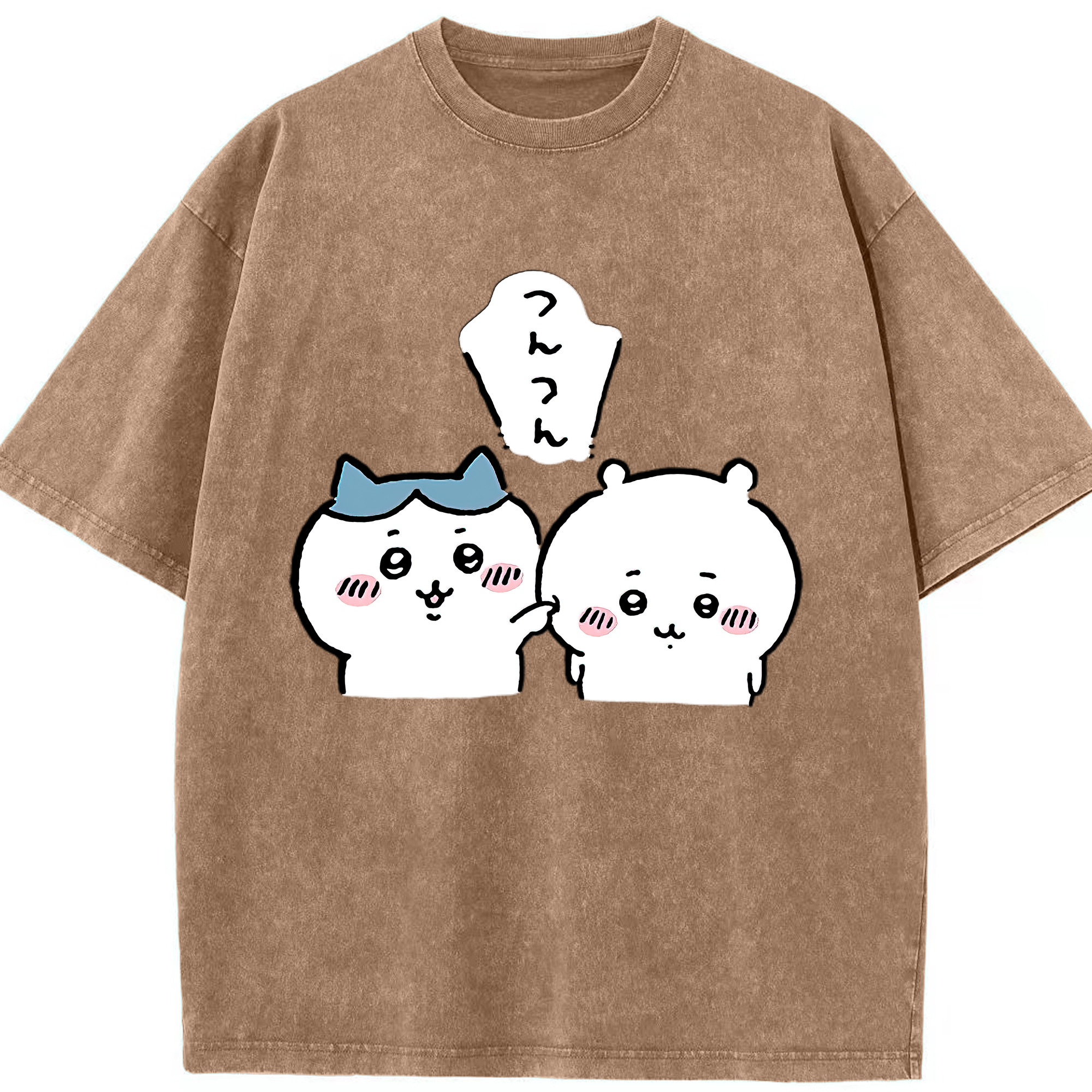 （画像用） ちいかわ ちいかわ Chii-kawa chiikawa 綿100% ヴィンテージ風 半袖Tシャツ（フロントプリント）