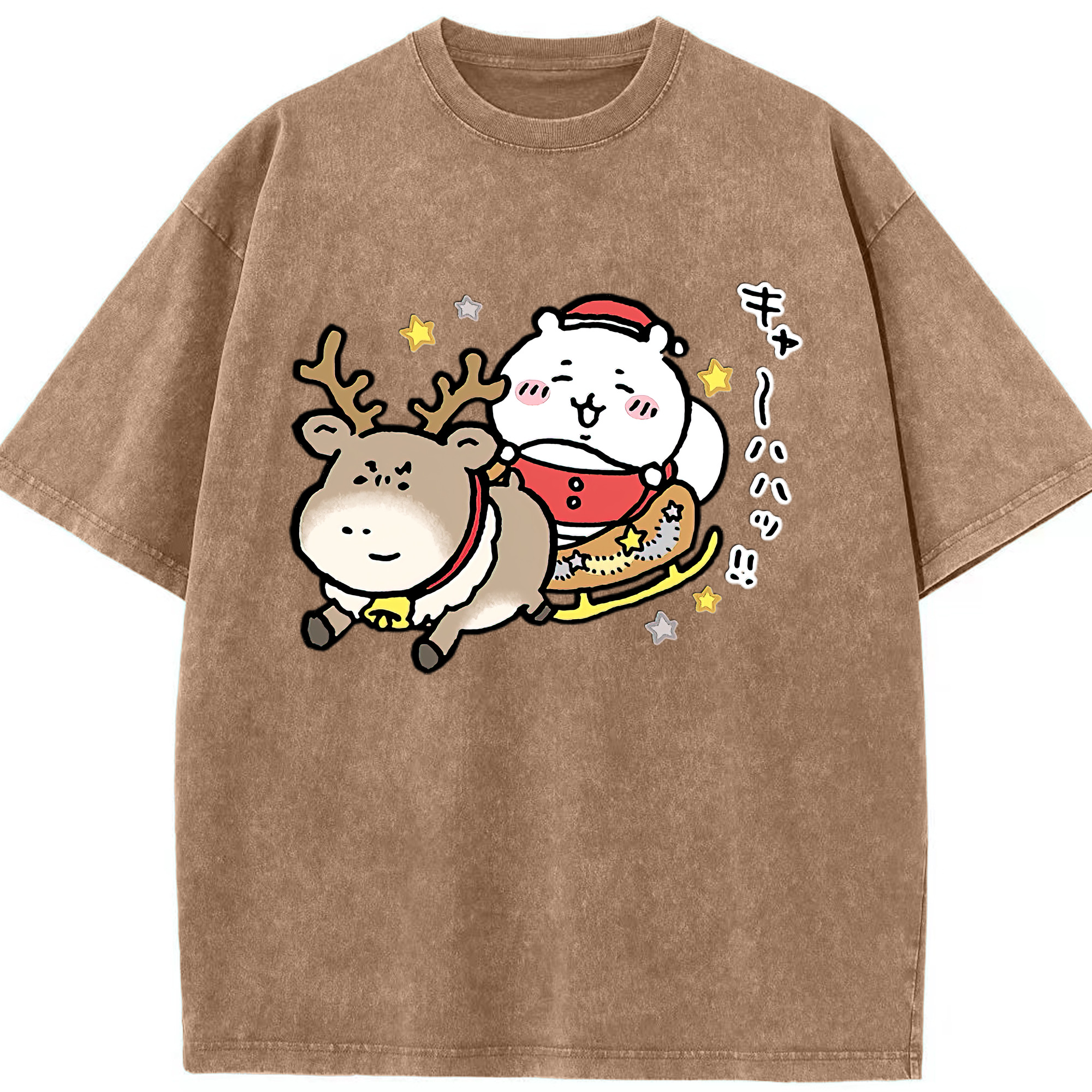 （画像用） ちいかわ ちいかわ Chii-kawa chiikawa 綿100% ヴィンテージ風 半袖Tシャツ（フロントプリント）