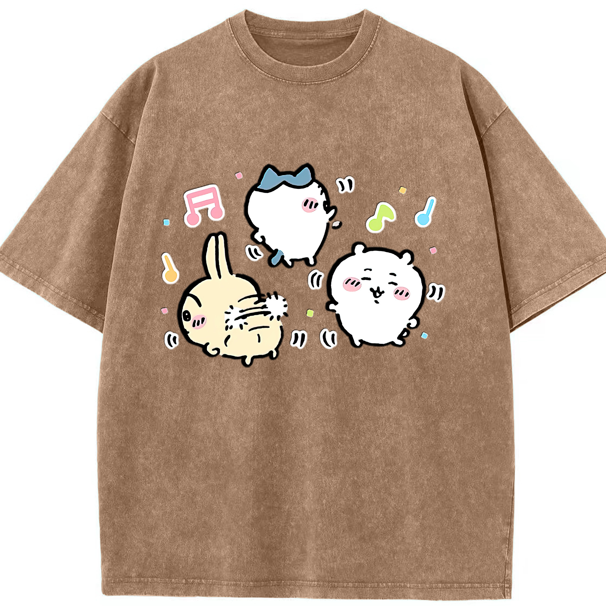 （画像用） ちいかわ うさぎ Chii-kawa usagi 綿100% ヴィンテージ風 半袖Tシャツ（フロントプリント）