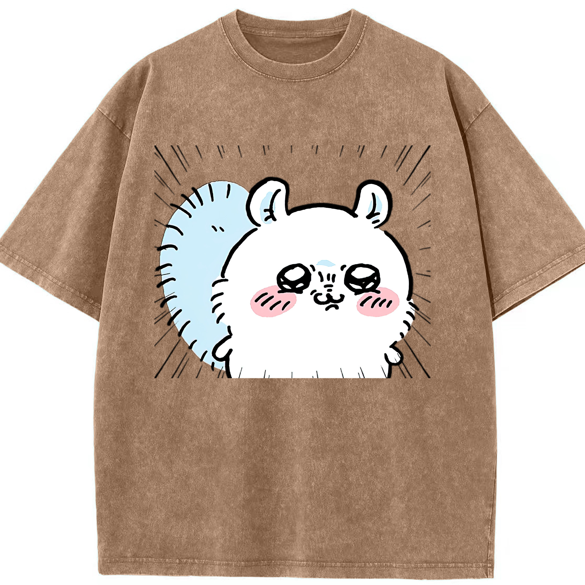 （画像用） ちいかわ モモンガ Chii-kawa Momonga 綿100% ヴィンテージ風 半袖Tシャツ（フロントプリント）