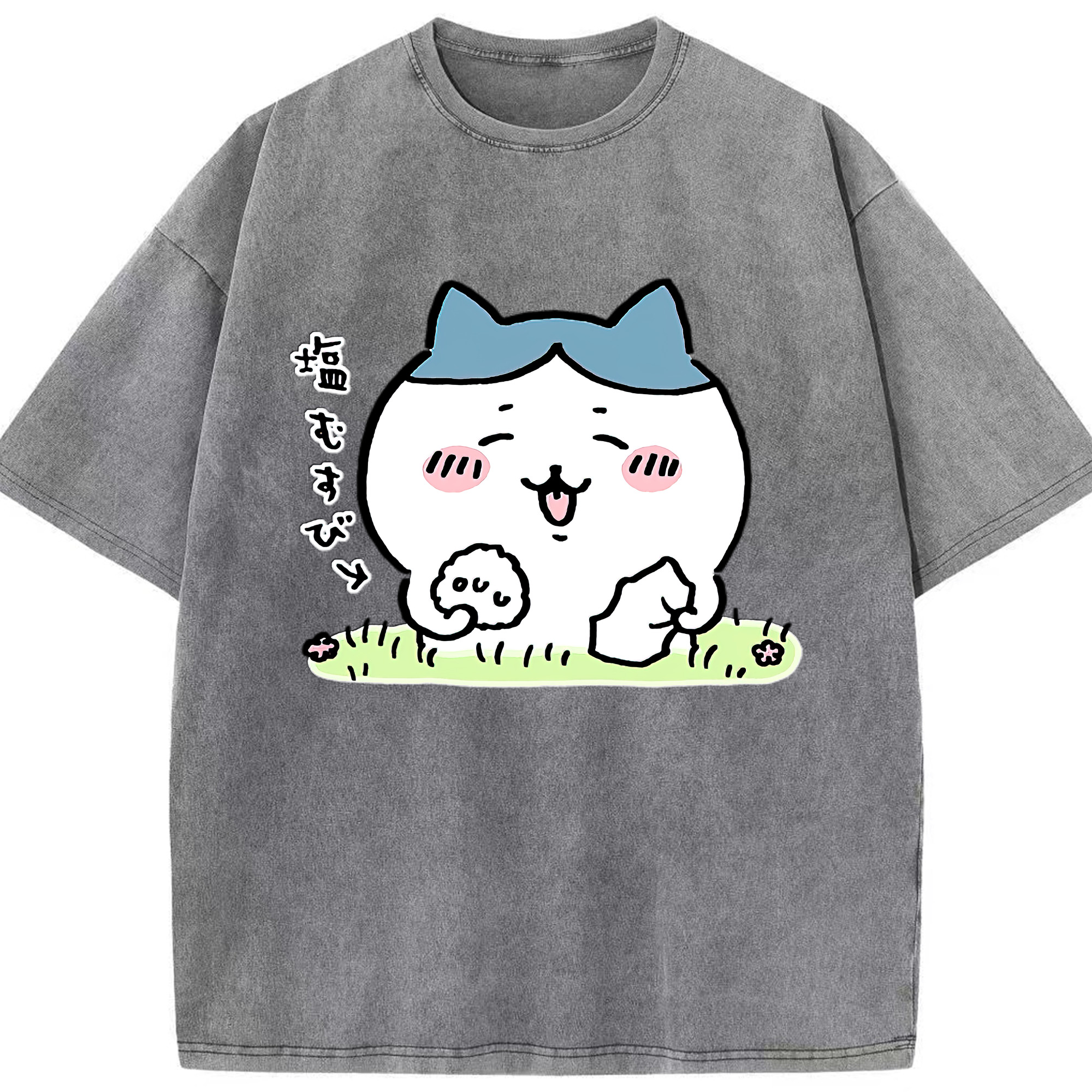 （画像用） ちいかわ ハチワレ Chii-kawa hachiware 綿100% ヴィンテージ風 半袖Tシャツ（フロントプリント）