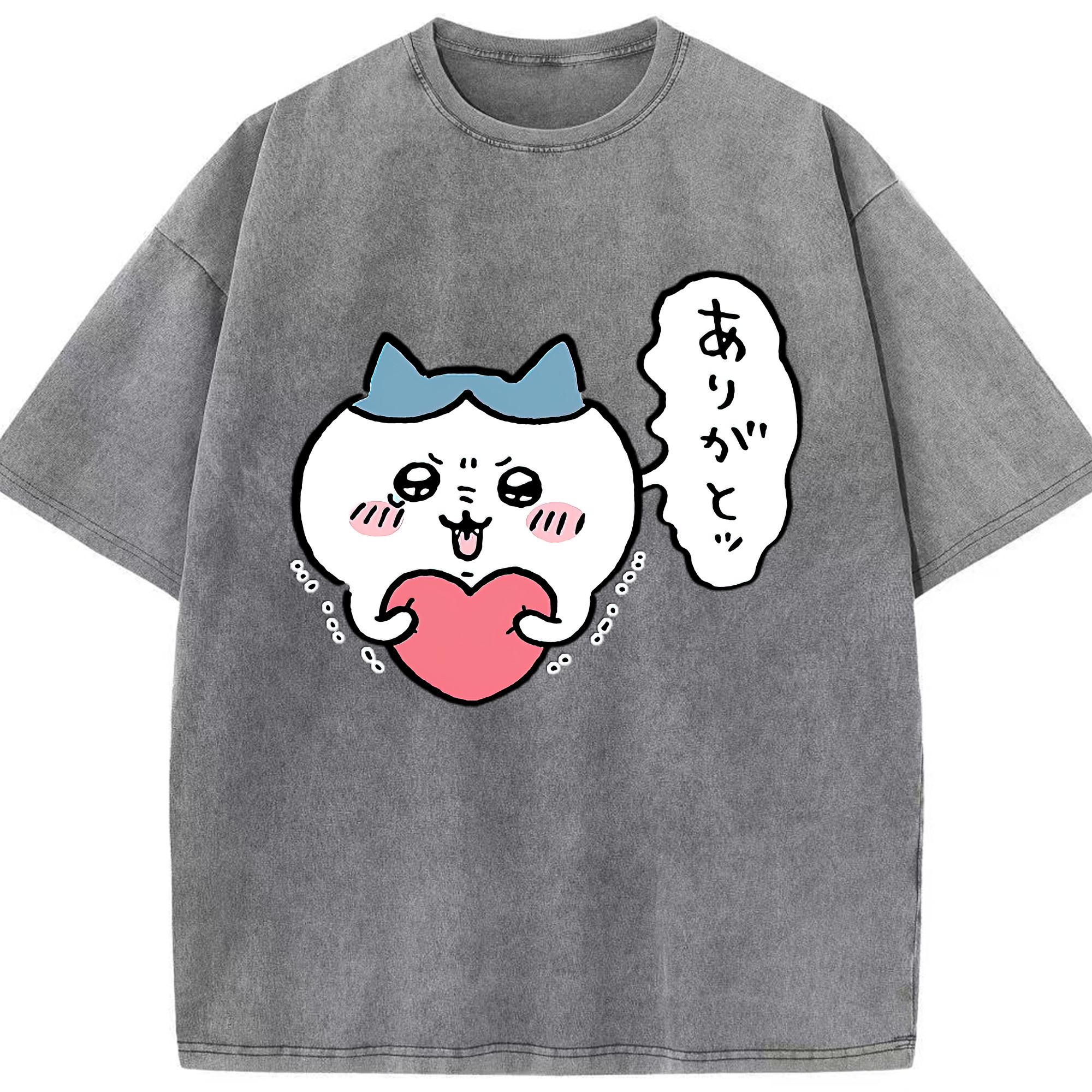（画像用） ちいかわ ハチワレ Chii-kawa hachiware 綿100% ヴィンテージ風 半袖Tシャツ（フロントプリント）