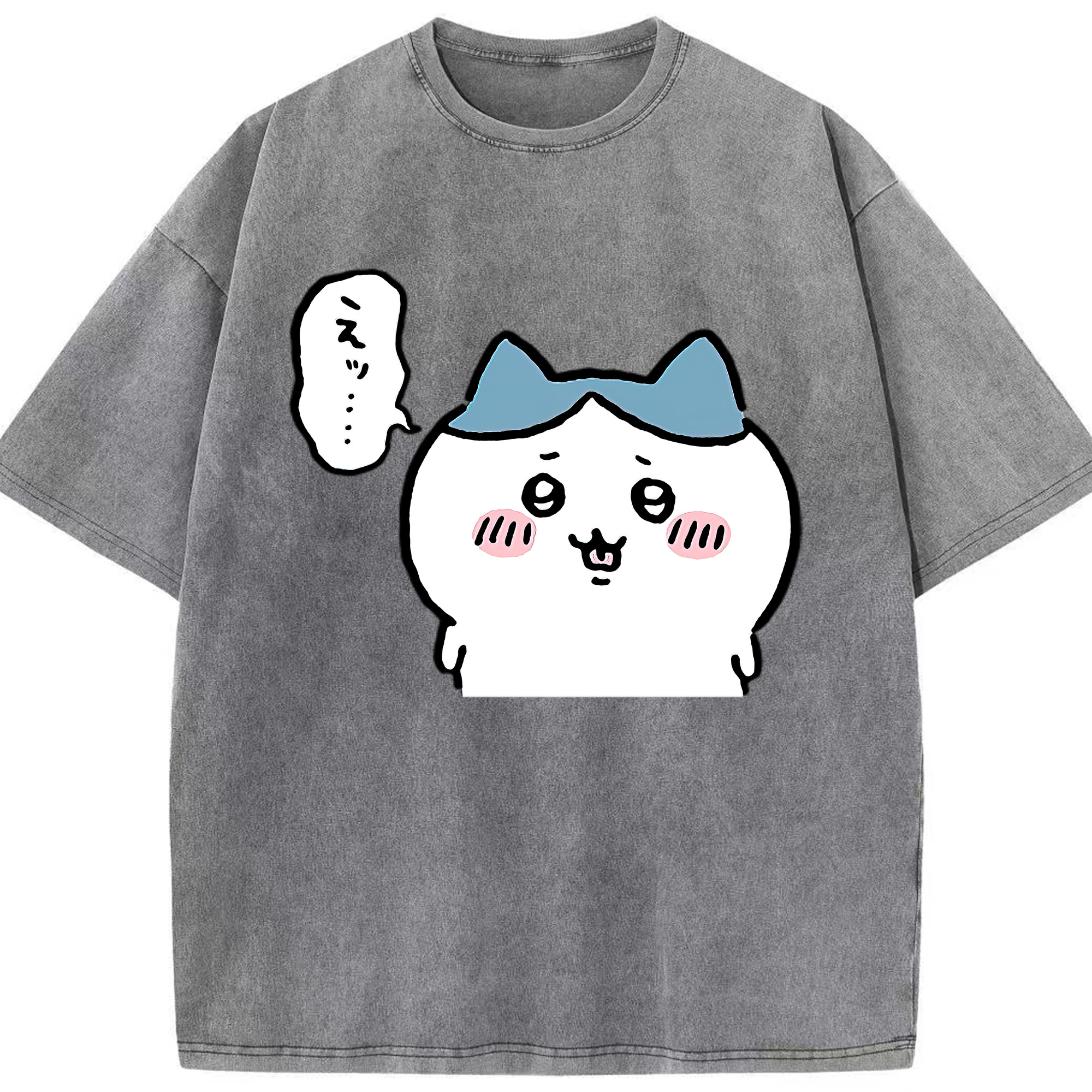 （画像用） ちいかわ ハチワレ Chii-kawa hachiware 綿100% ヴィンテージ風 半袖Tシャツ（フロントプリント）