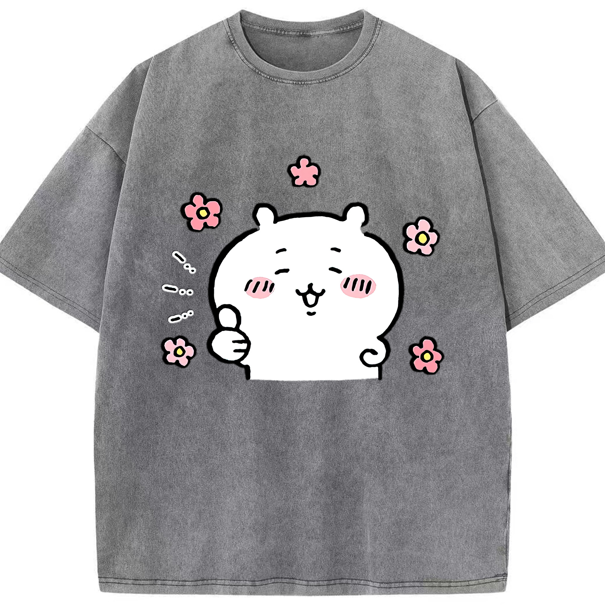 （画像用） ちいかわ ちいかわ Chii-kawa chiikawa 綿100% ヴィンテージ風 半袖Tシャツ（フロントプリント）