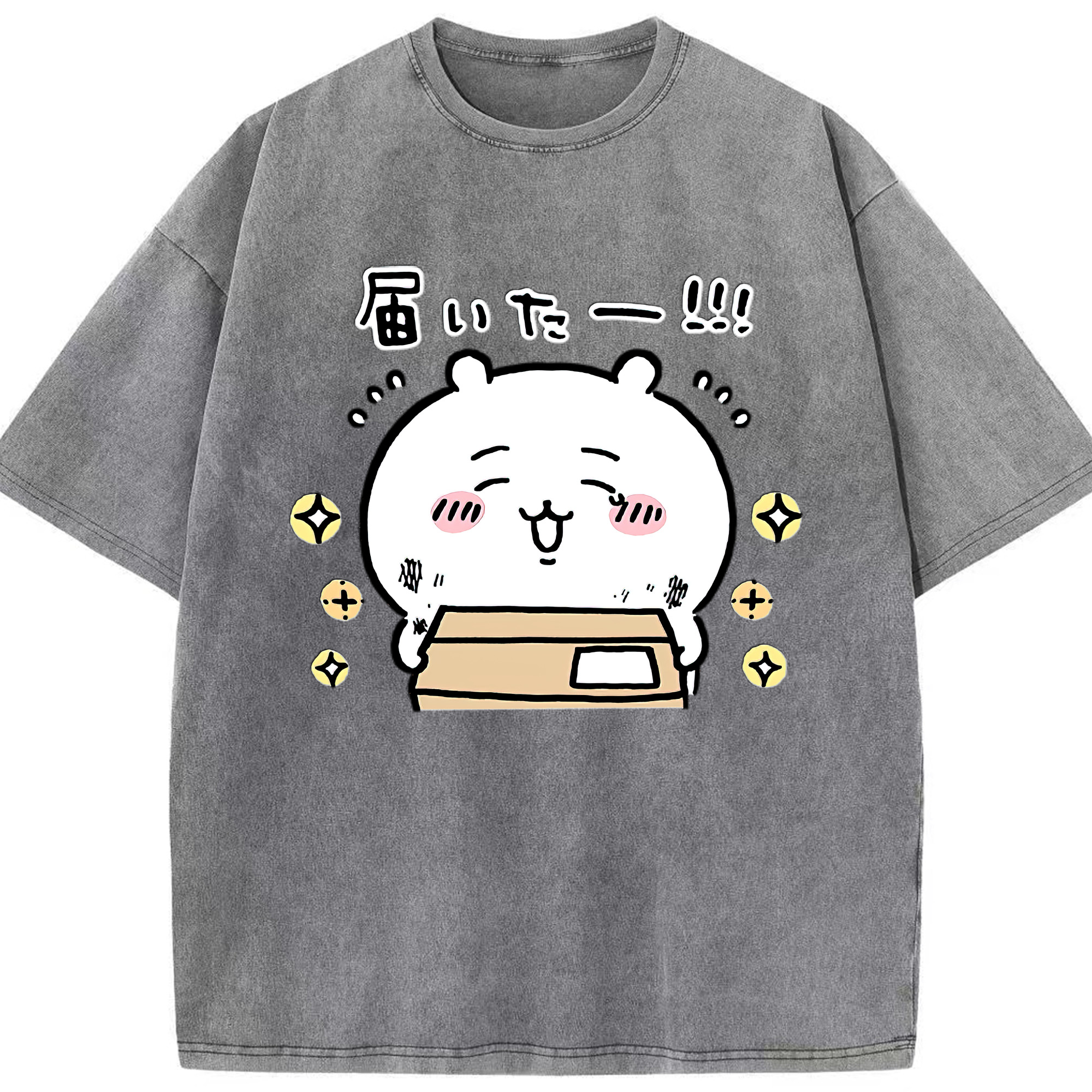 （画像用） ちいかわ ちいかわ Chii-kawa chiikawa 綿100% ヴィンテージ風 半袖Tシャツ（フロントプリント）