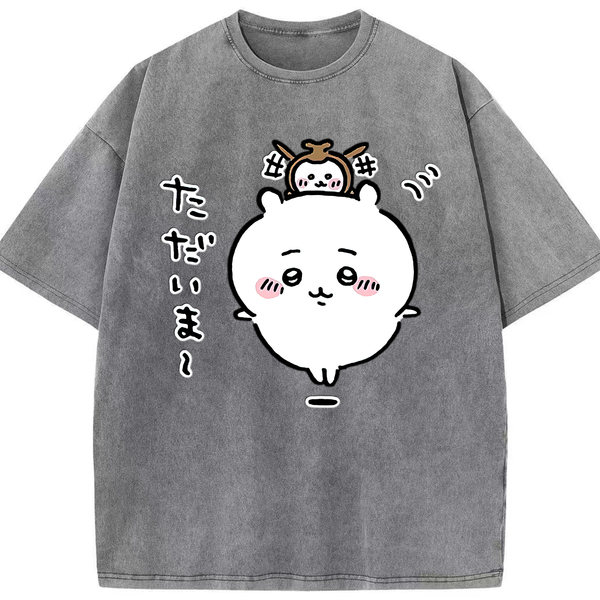 （画像用） ちいかわ ちいかわ Chii-kawa chiikawa 綿100% ヴィンテージ風 半袖Tシャツ（フロントプリント）