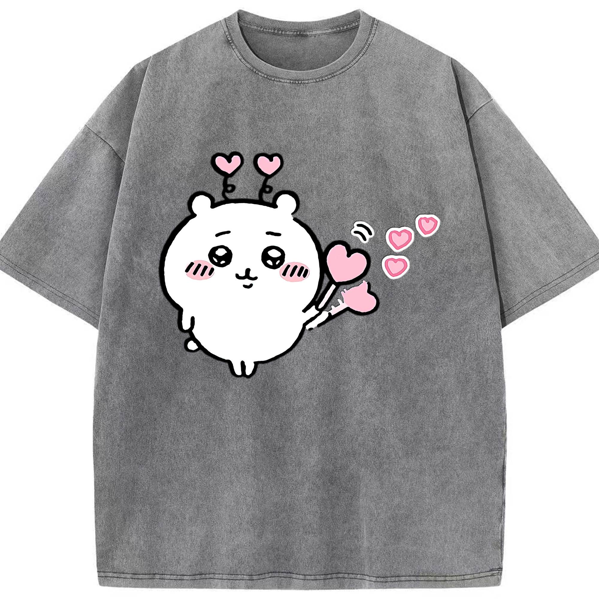 （画像用） ちいかわ ちいかわ Chii-kawa chiikawa 綿100% ヴィンテージ風 半袖Tシャツ（フロントプリント）