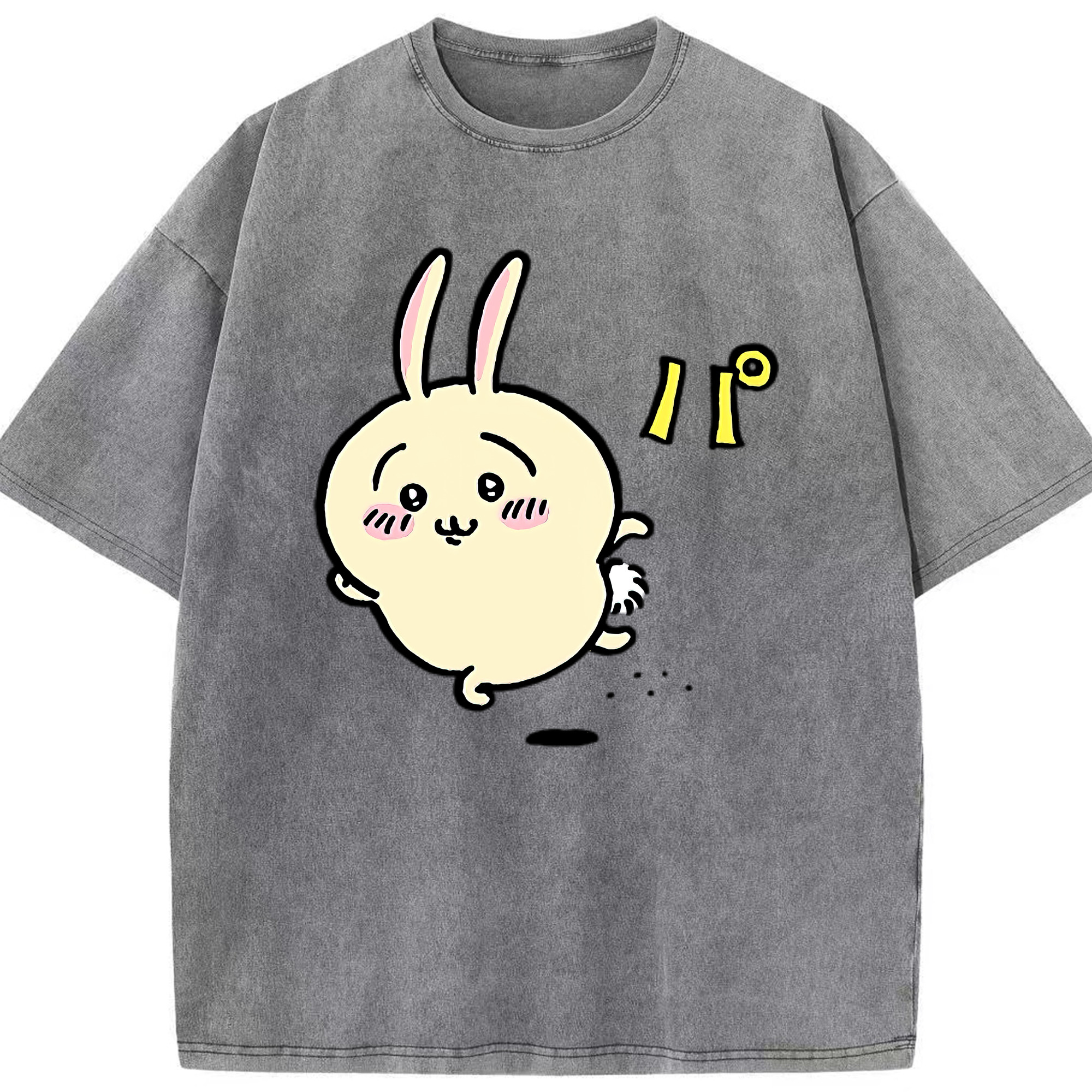 （画像用） ちいかわ うさぎ Chii-kawa usagi 綿100% ヴィンテージ風 半袖Tシャツ（フロントプリント）