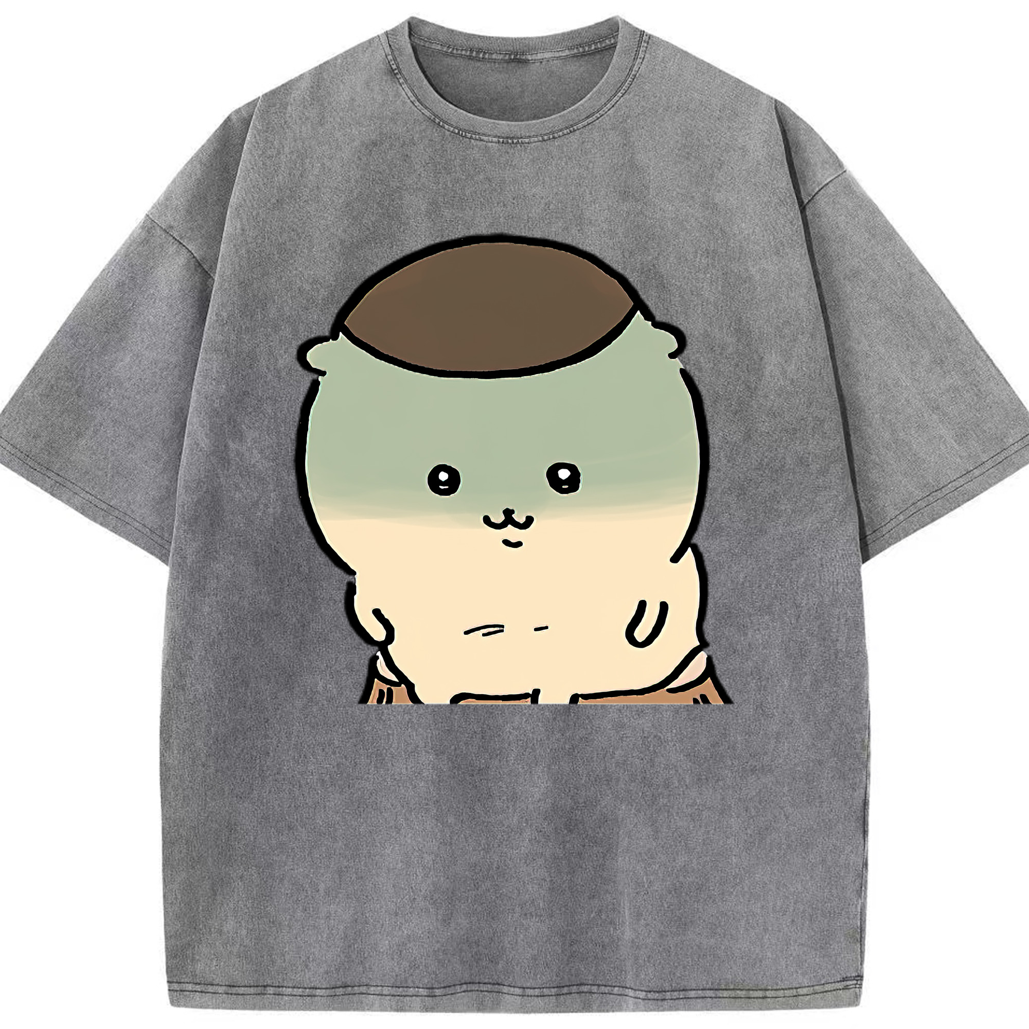 （画像用） ちいかわ くりまんじゅう Chii-kawa kuri manjū 綿100% ヴィンテージ風 半袖Tシャツ（フロントプリント）