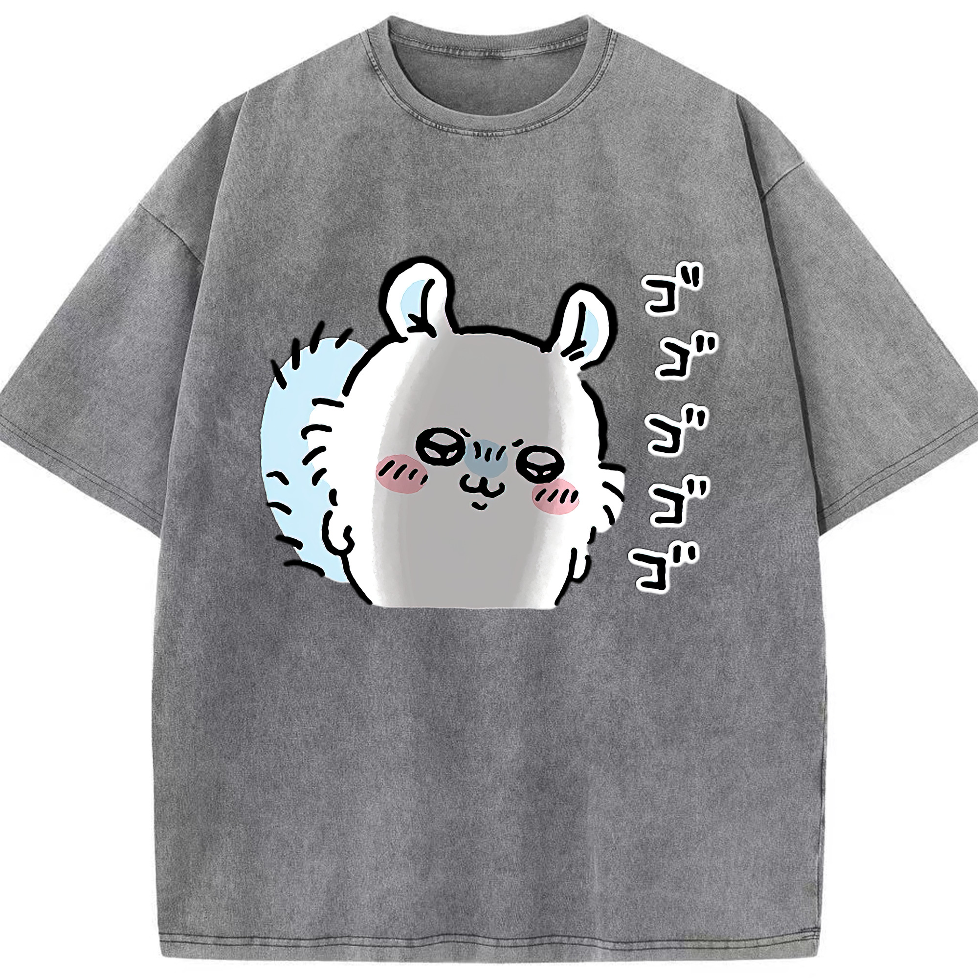 （画像用） ちいかわ モモンガ Chii-kawa Momonga 綿100% ヴィンテージ風 半袖Tシャツ（フロントプリント）