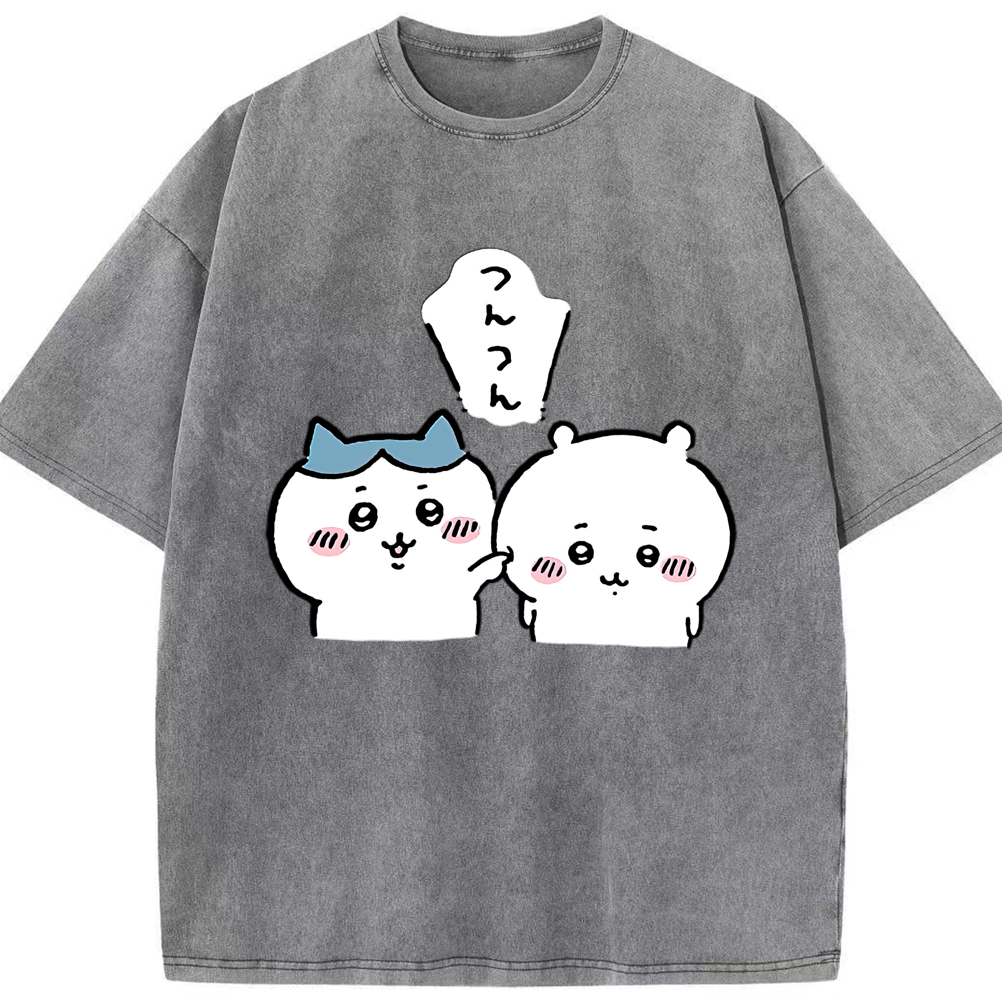 （画像用） ちいかわ ちいかわ Chii-kawa chiikawa 綿100% ヴィンテージ風 半袖Tシャツ（フロントプリント）