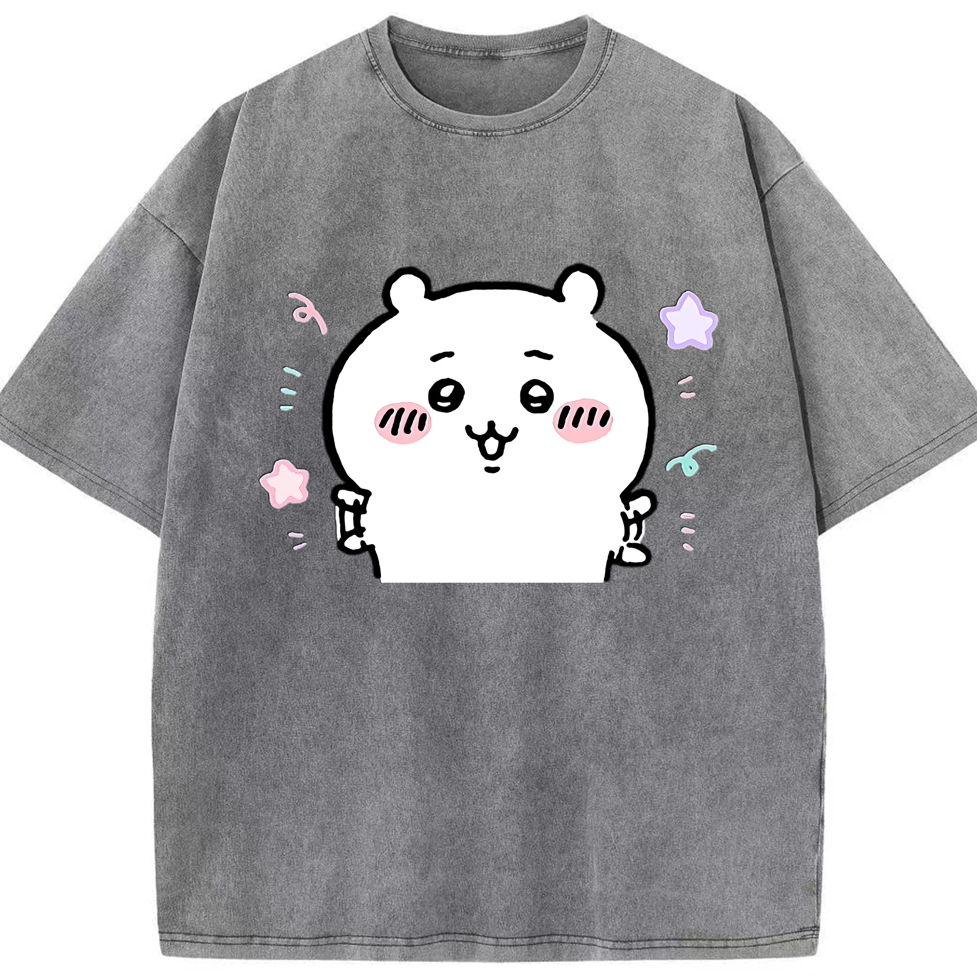 （画像用） ちいかわ ちいかわ Chii-kawa chiikawa 綿100% ヴィンテージ風 半袖Tシャツ（フロントプリント）