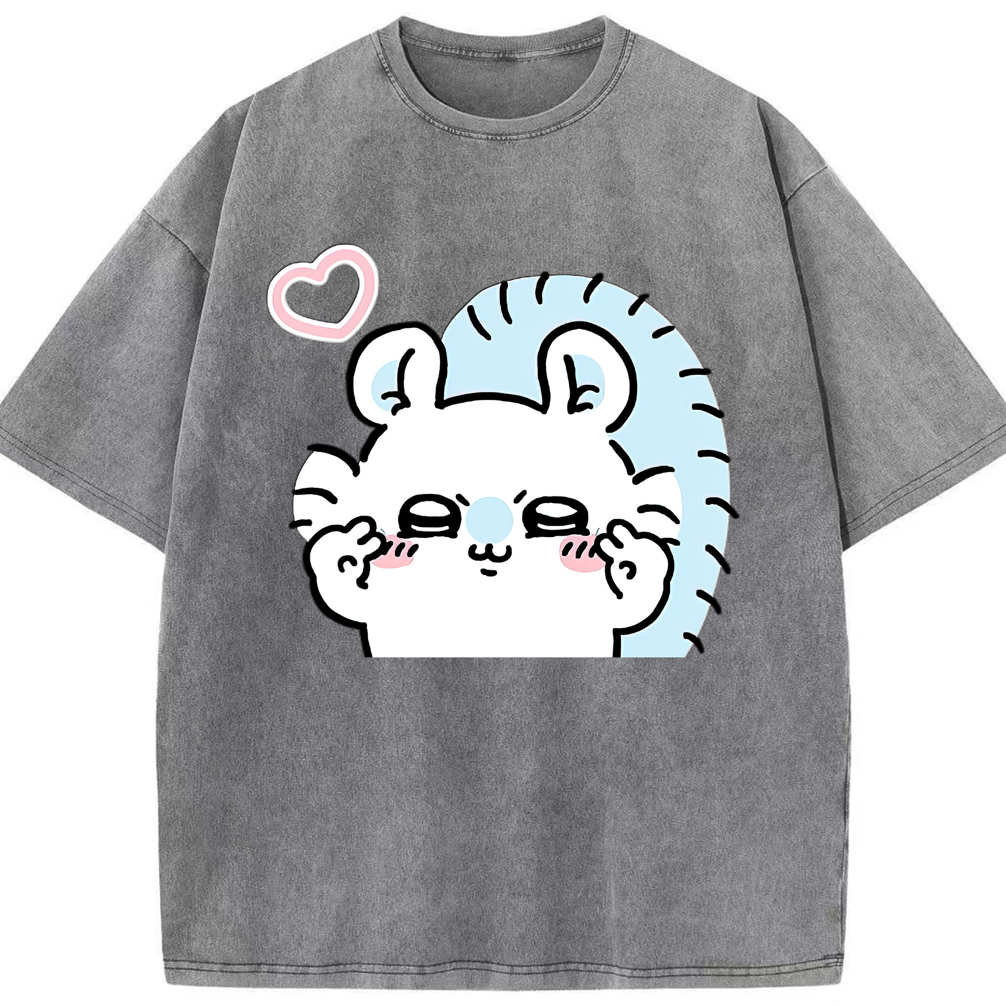 （画像用） ちいかわ モモンガ Chii-kawa Momonga 綿100% ヴィンテージ風 半袖Tシャツ（フロントプリント）