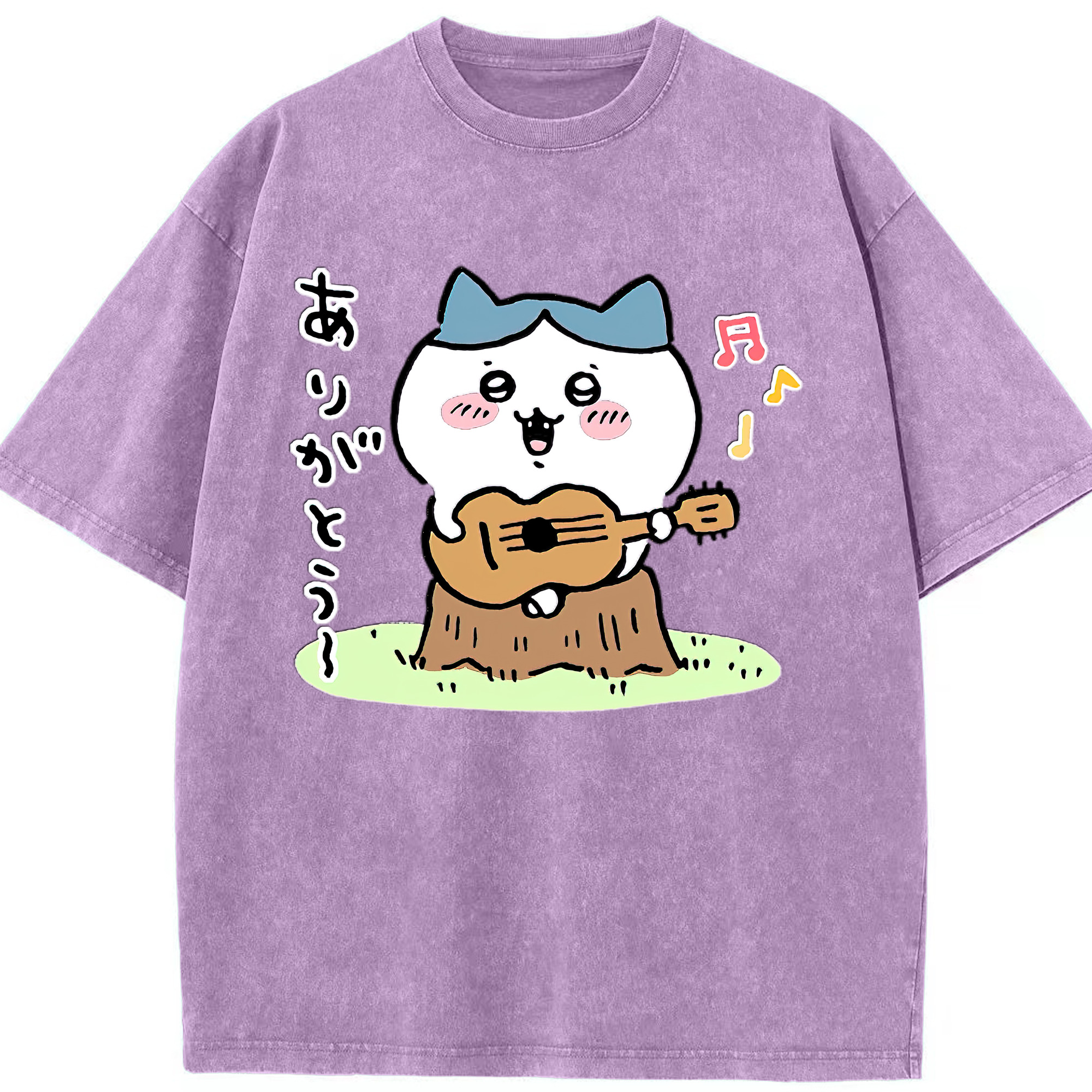 （画像用） ちいかわ ハチワレ Chii-kawa hachiware 綿100% ヴィンテージ風 半袖Tシャツ（フロントプリント）
