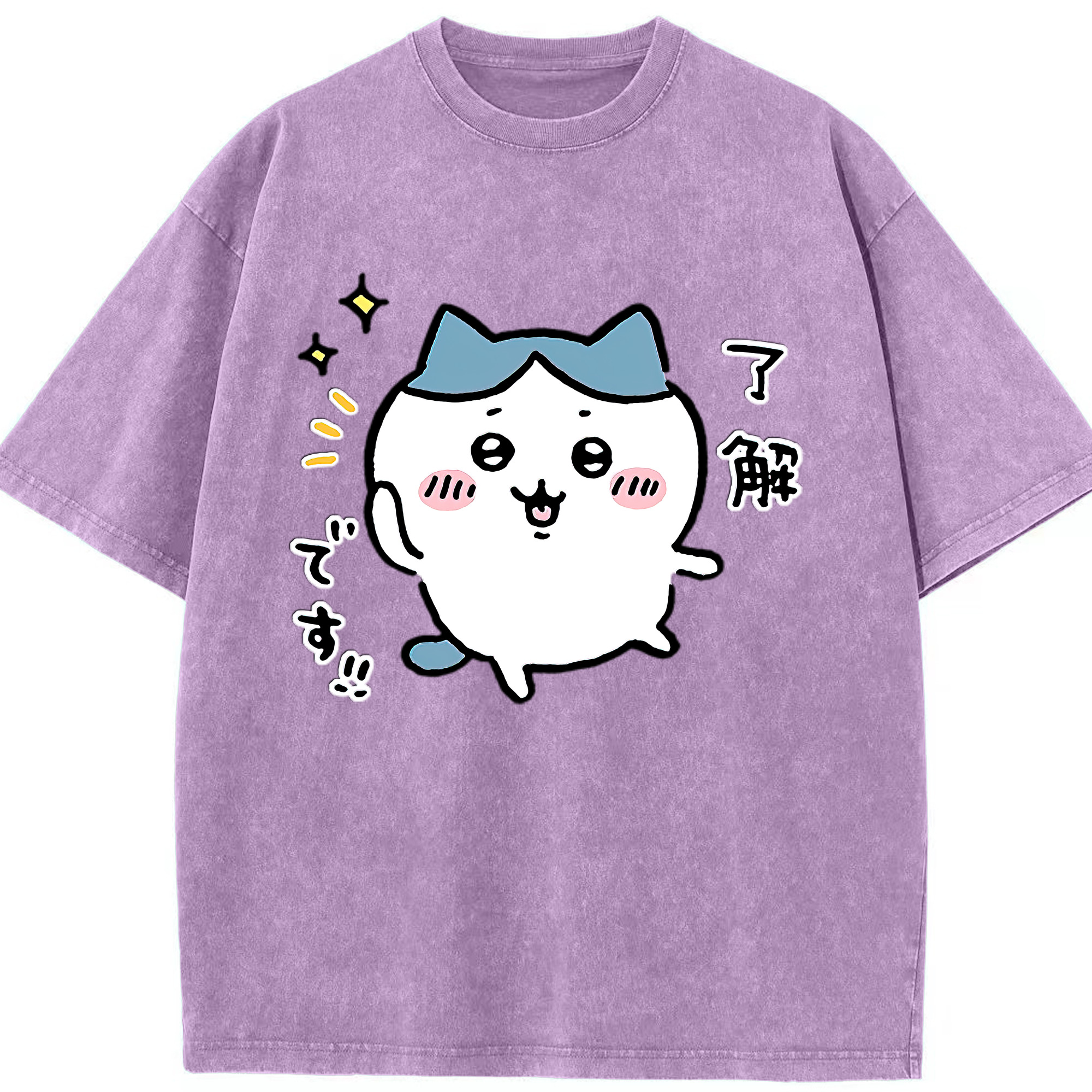 （画像用） ちいかわ ハチワレ Chii-kawa hachiware 綿100% ヴィンテージ風 半袖Tシャツ（フロントプリント）