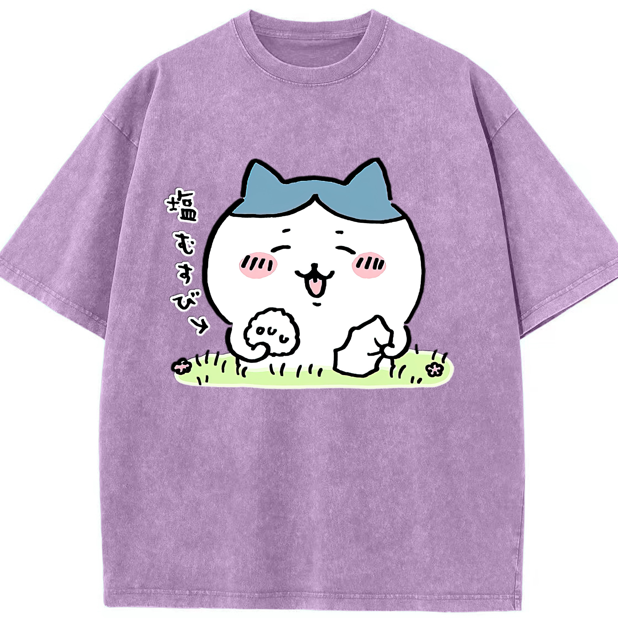 （画像用） ちいかわ ハチワレ Chii-kawa hachiware 綿100% ヴィンテージ風 半袖Tシャツ（フロントプリント）