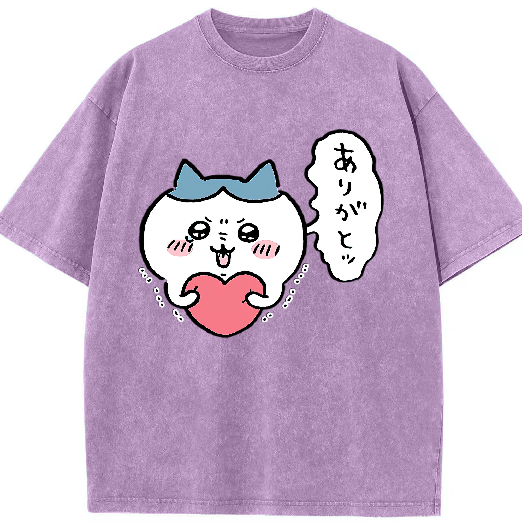 （画像用） ちいかわ ハチワレ Chii-kawa hachiware 綿100% ヴィンテージ風 半袖Tシャツ（フロントプリント）