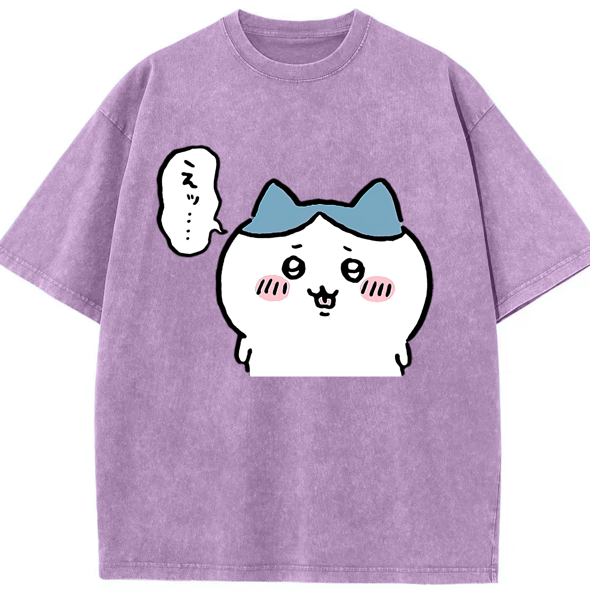（画像用） ちいかわ ハチワレ Chii-kawa hachiware 綿100% ヴィンテージ風 半袖Tシャツ（フロントプリント）