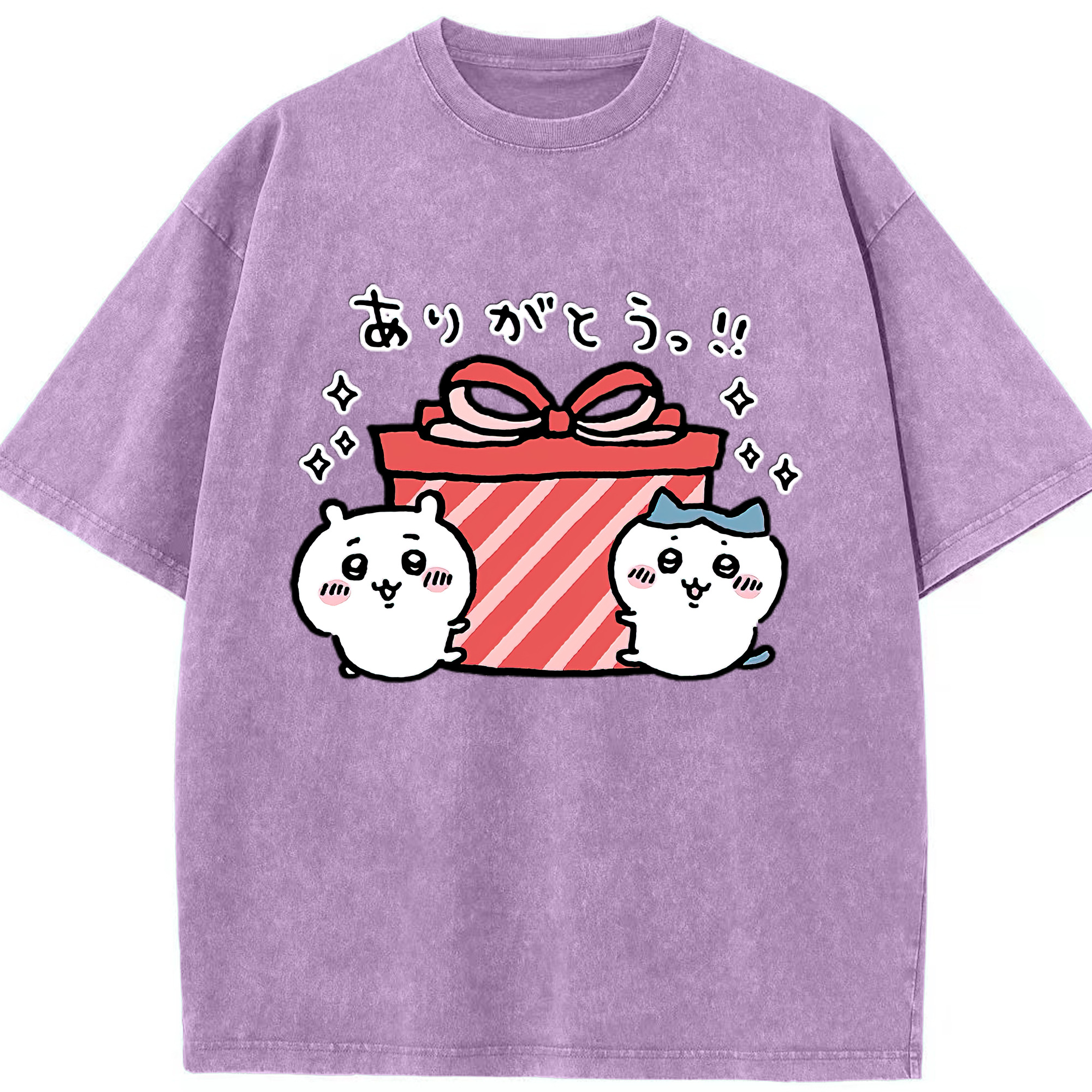 （画像用） ちいかわ ハチワレ Chii-kawa hachiware 綿100% ヴィンテージ風 半袖Tシャツ（フロントプリント）