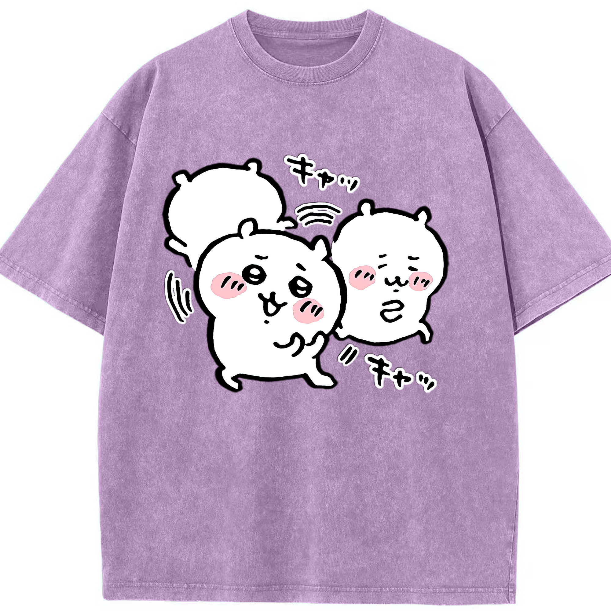 （画像用） ちいかわ ちいかわ Chii-kawa chiikawa 綿100% ヴィンテージ風 半袖Tシャツ（フロントプリント）