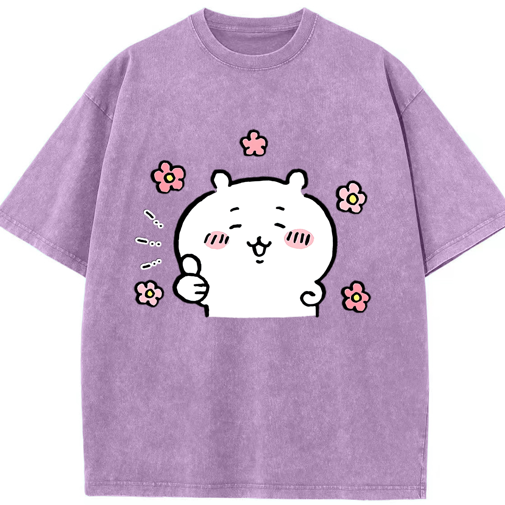 （画像用） ちいかわ ちいかわ Chii-kawa chiikawa 綿100% ヴィンテージ風 半袖Tシャツ（フロントプリント）