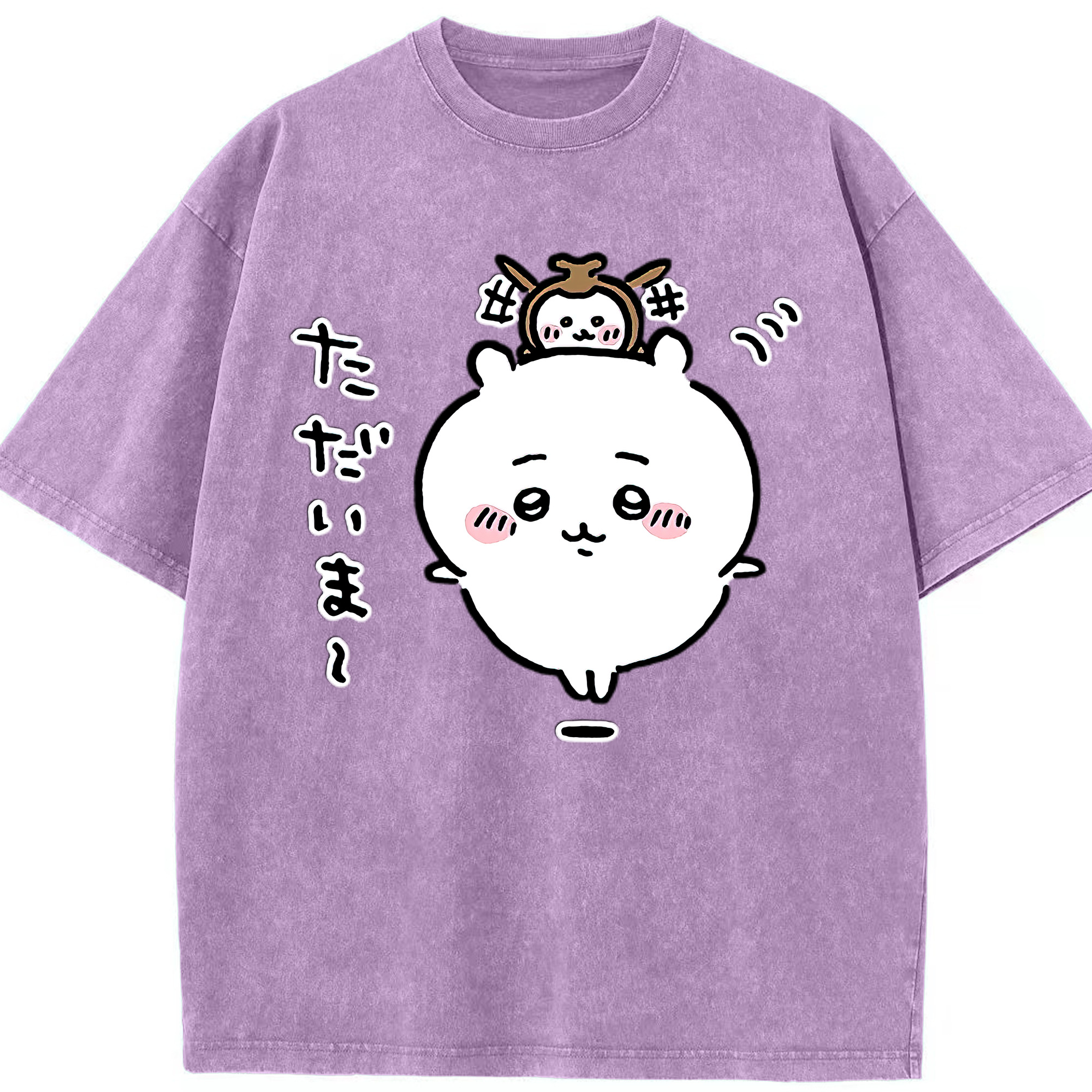 （画像用） ちいかわ ちいかわ Chii-kawa chiikawa 綿100% ヴィンテージ風 半袖Tシャツ（フロントプリント）