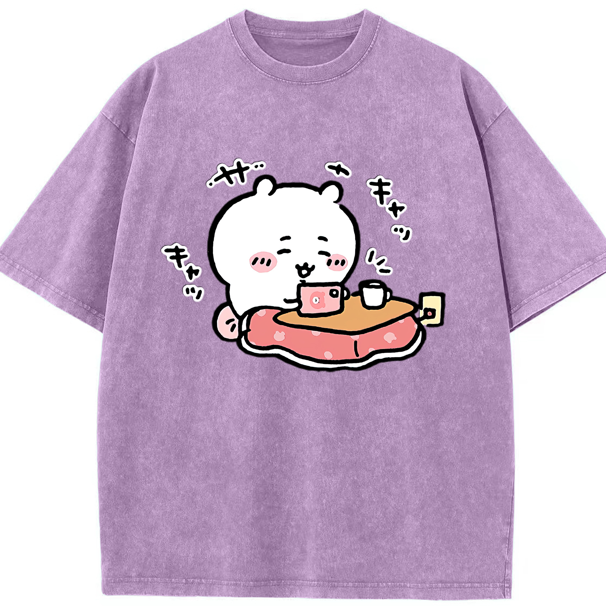 （画像用） ちいかわ ちいかわ Chii-kawa chiikawa 綿100% ヴィンテージ風 半袖Tシャツ（フロントプリント）