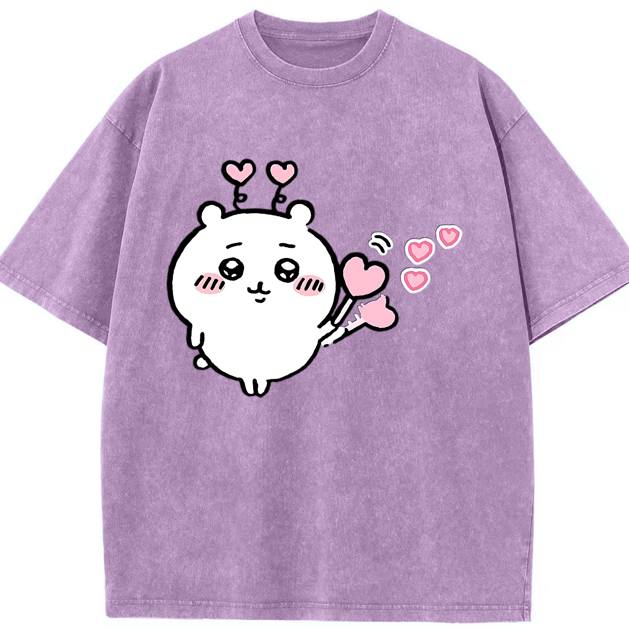 （画像用） ちいかわ ちいかわ Chii-kawa chiikawa 綿100% ヴィンテージ風 半袖Tシャツ（フロントプリント）