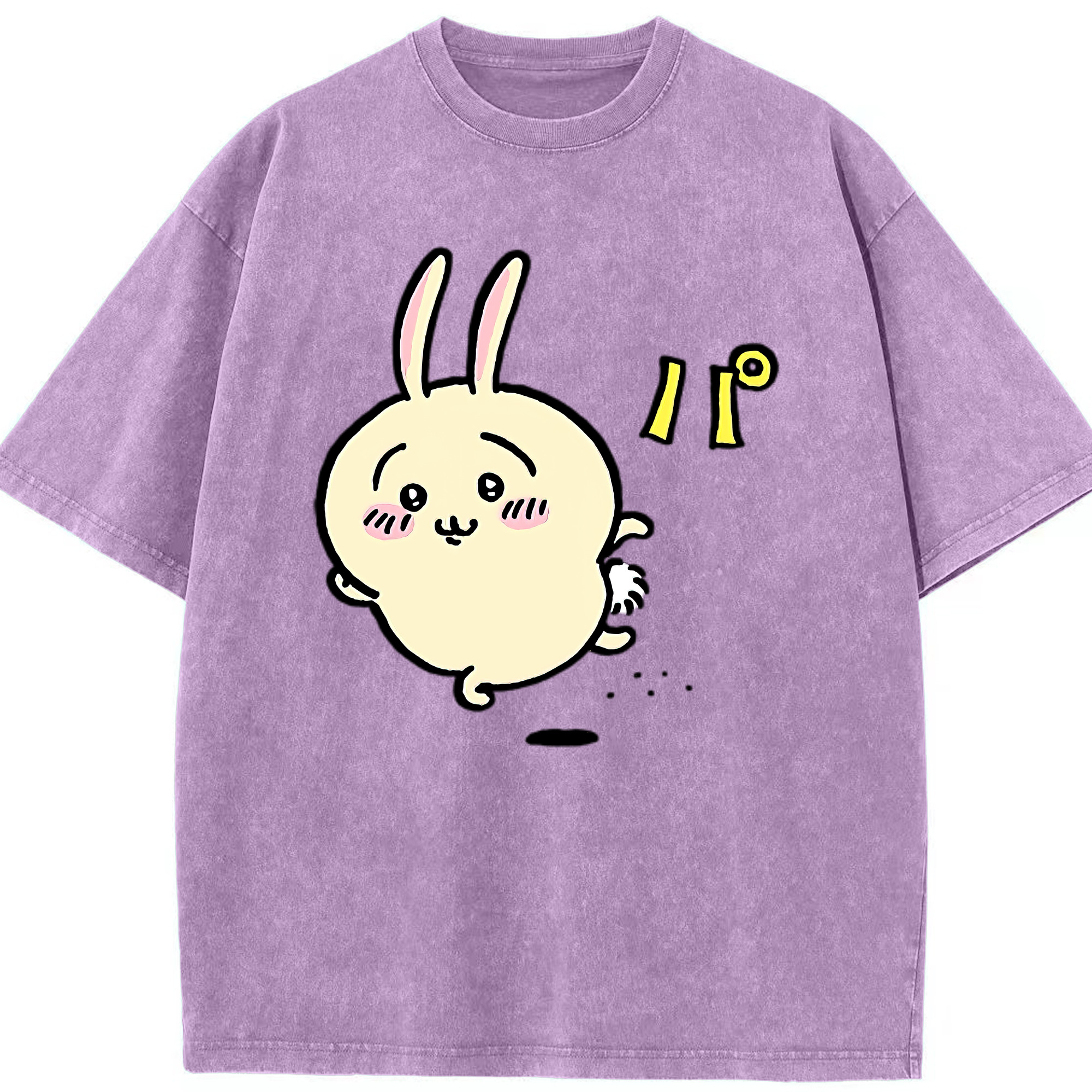 （画像用） ちいかわ うさぎ Chii-kawa usagi 綿100% ヴィンテージ風 半袖Tシャツ（フロントプリント）
