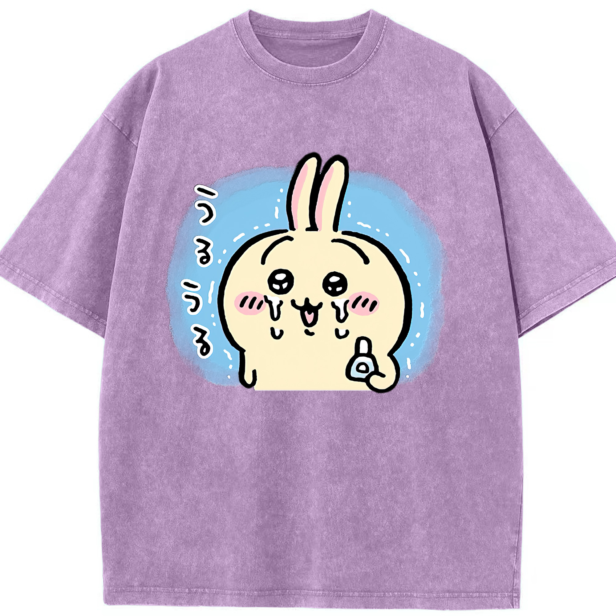 （画像用） ちいかわ うさぎ Chii-kawa usagi 綿100% ヴィンテージ風 半袖Tシャツ（フロントプリント）