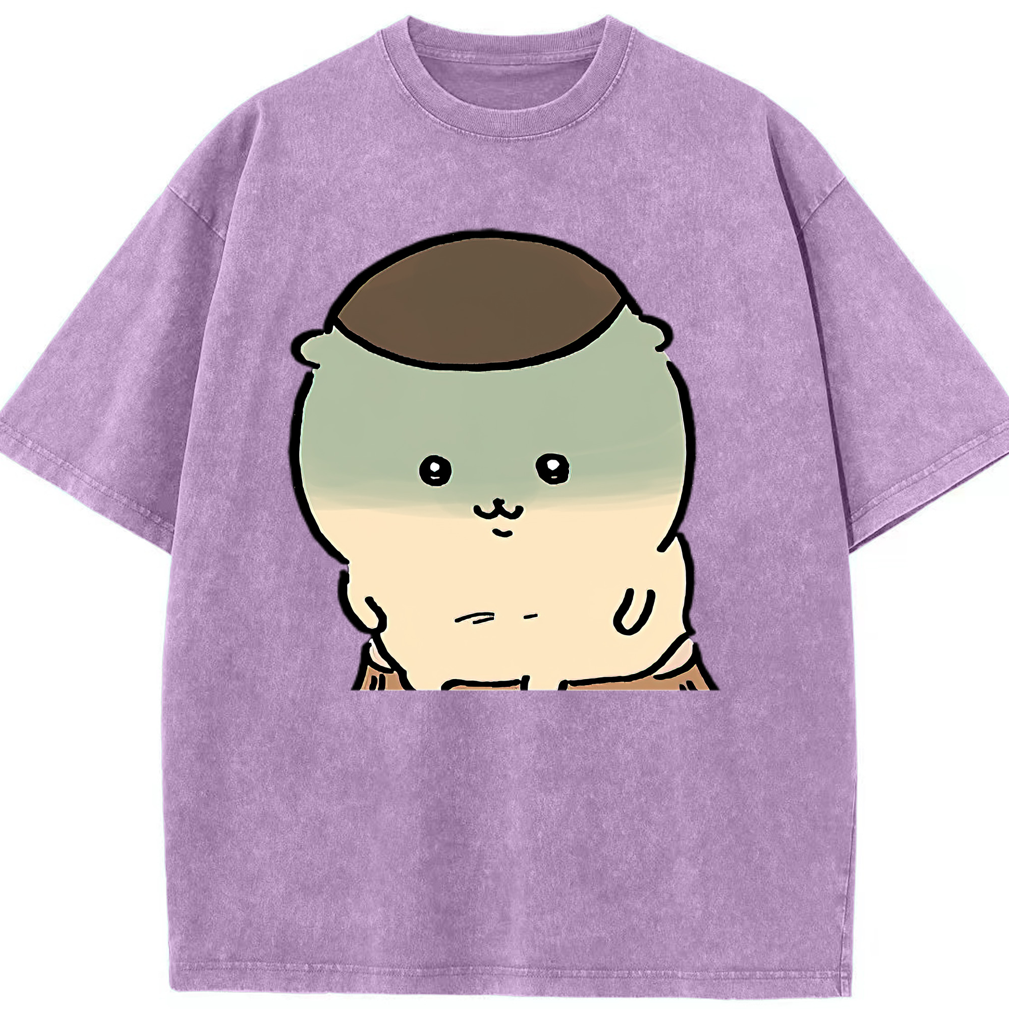 （画像用） ちいかわ くりまんじゅう Chii-kawa kuri manjū 綿100% ヴィンテージ風 半袖Tシャツ（フロントプリント）
