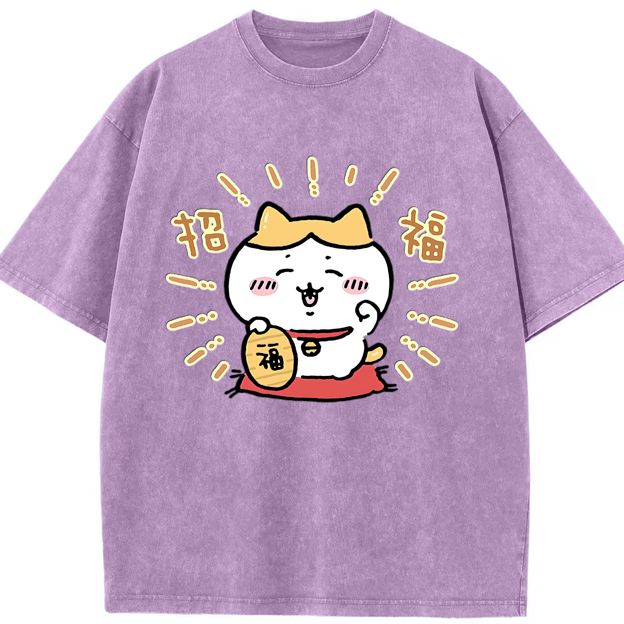 （画像用） ちいかわ ハチワレ Chii-kawa hachiware 綿100% ヴィンテージ風 半袖Tシャツ（フロントプリント）