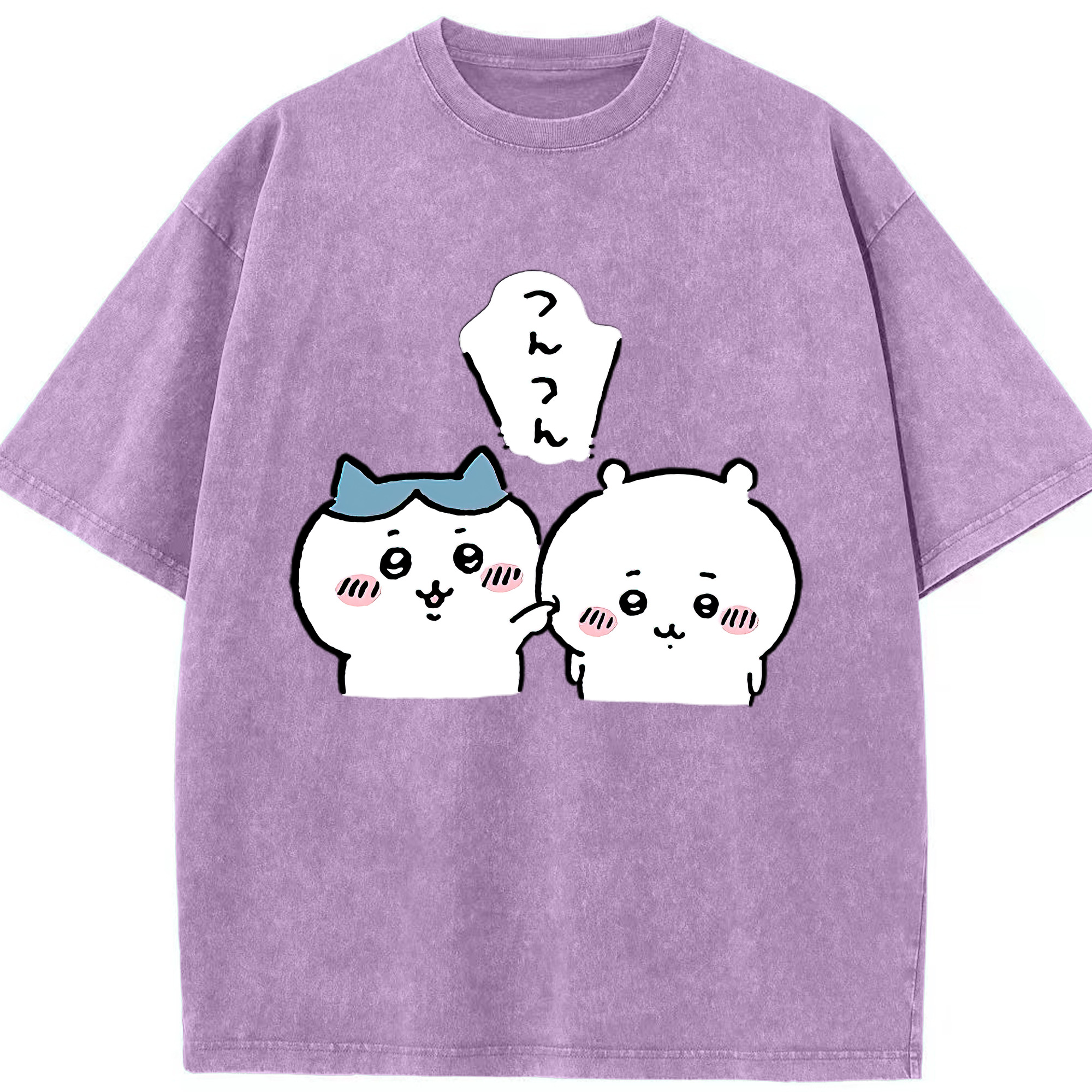 （画像用） ちいかわ ちいかわ Chii-kawa chiikawa 綿100% ヴィンテージ風 半袖Tシャツ（フロントプリント）