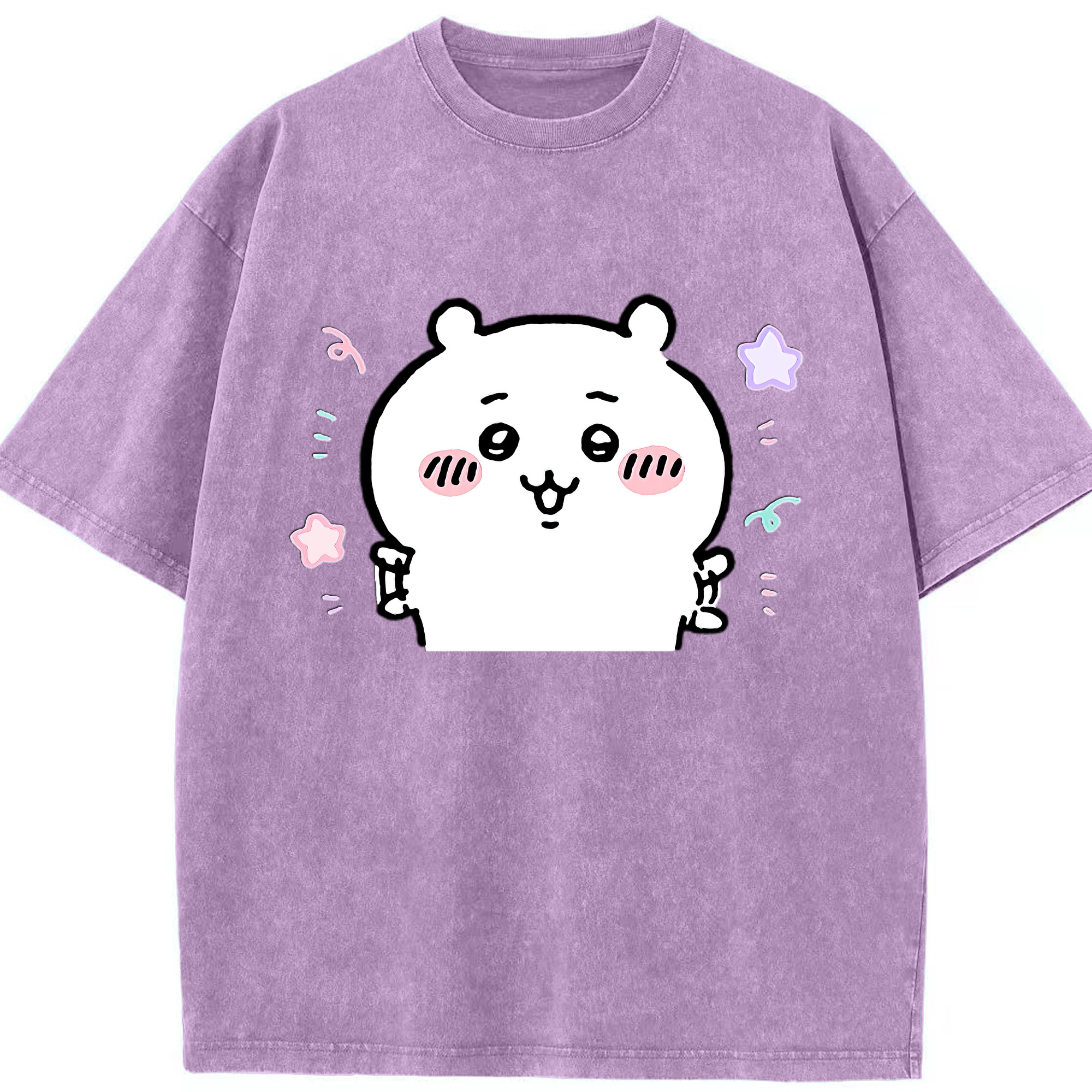 （画像用） ちいかわ ちいかわ Chii-kawa chiikawa 綿100% ヴィンテージ風 半袖Tシャツ（フロントプリント）
