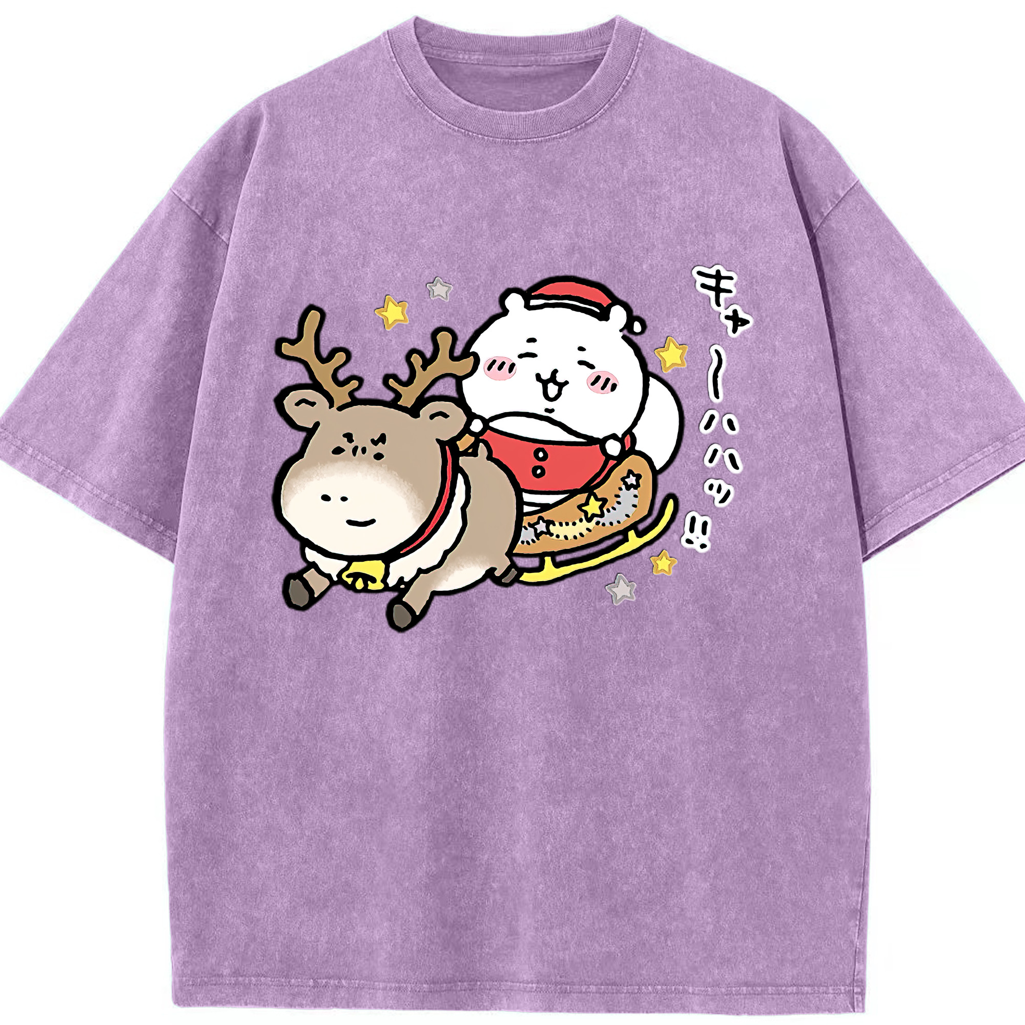 （画像用） ちいかわ ちいかわ Chii-kawa chiikawa 綿100% ヴィンテージ風 半袖Tシャツ（フロントプリント）