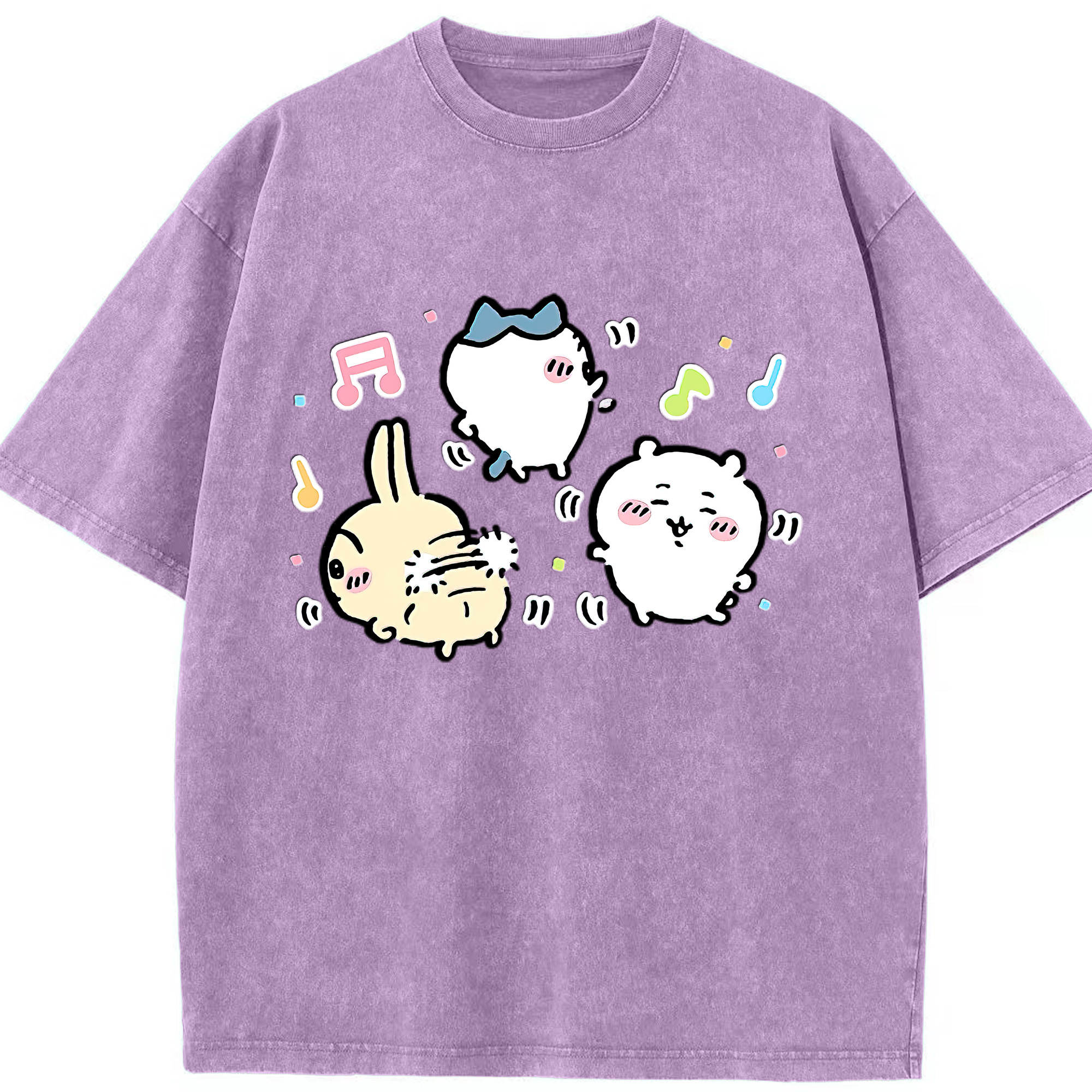 （画像用） ちいかわ うさぎ Chii-kawa usagi 綿100% ヴィンテージ風 半袖Tシャツ（フロントプリント）