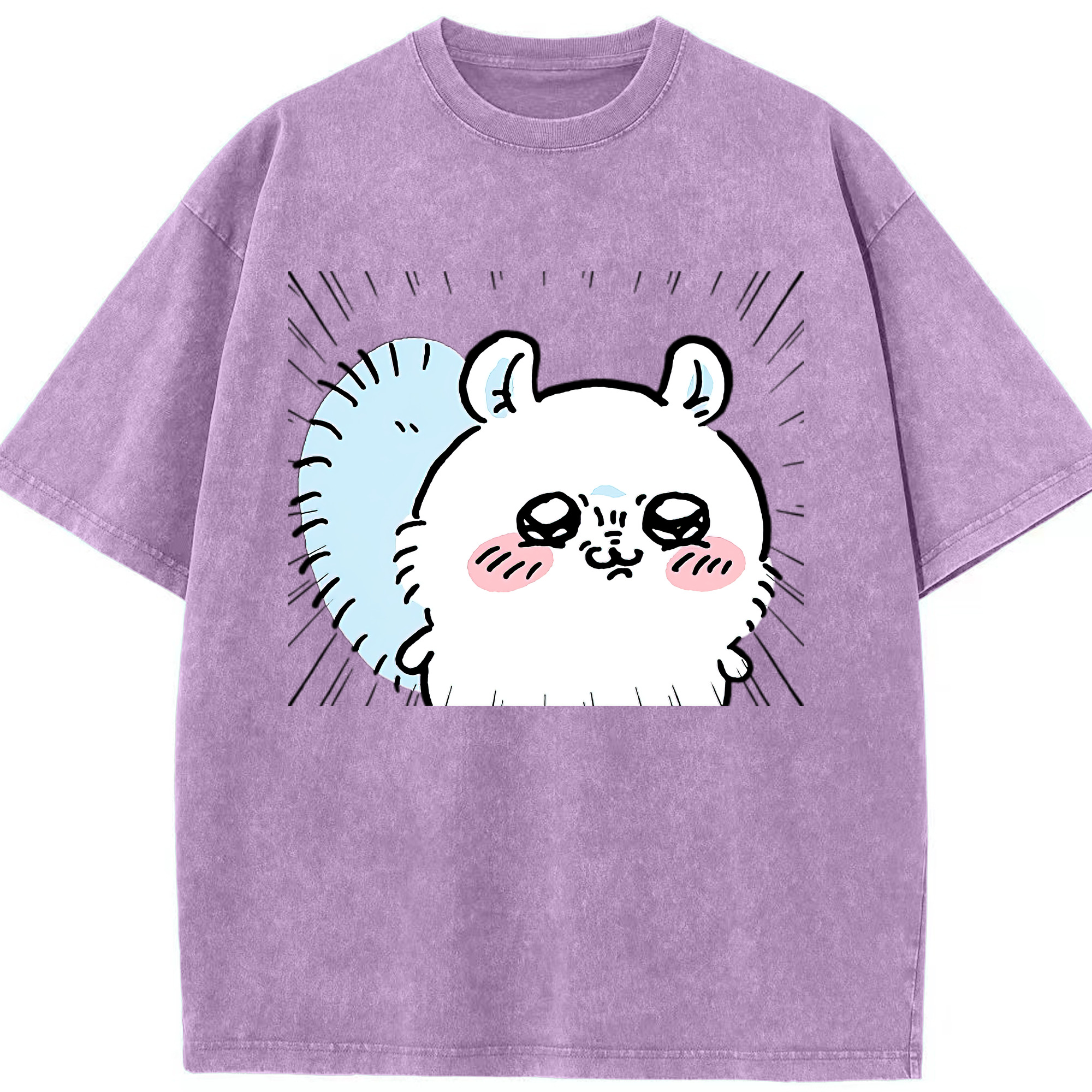 （画像用） ちいかわ モモンガ Chii-kawa Momonga 綿100% ヴィンテージ風 半袖Tシャツ（フロントプリント）